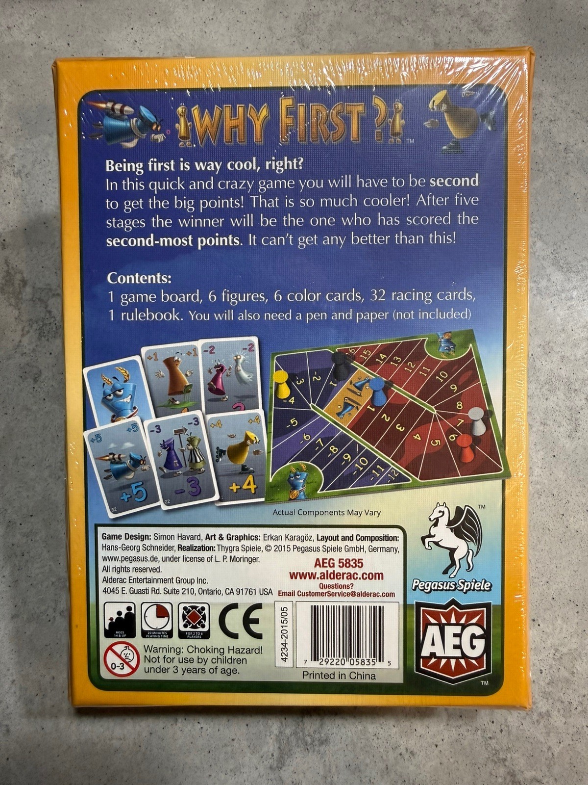 WHY FIRST German board game w/ box Alderac fast-moving 2015 racing complete