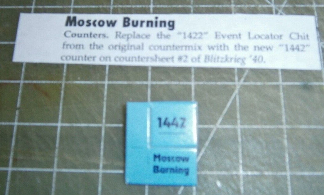 XTR Command Magazine – Moscow Burning errata counter **Unpunched**