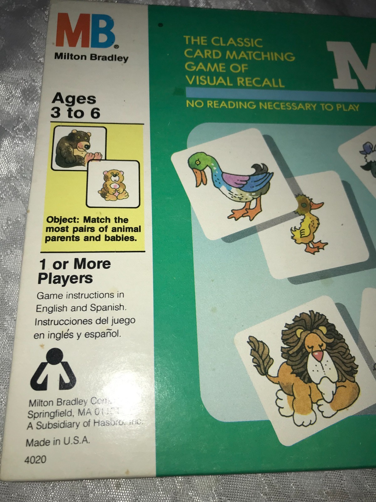 Rare NOS 1986 RAVENSBURGER Classic ANIMAL FAMILIES Kid MEMORY TILE Matching GAME
