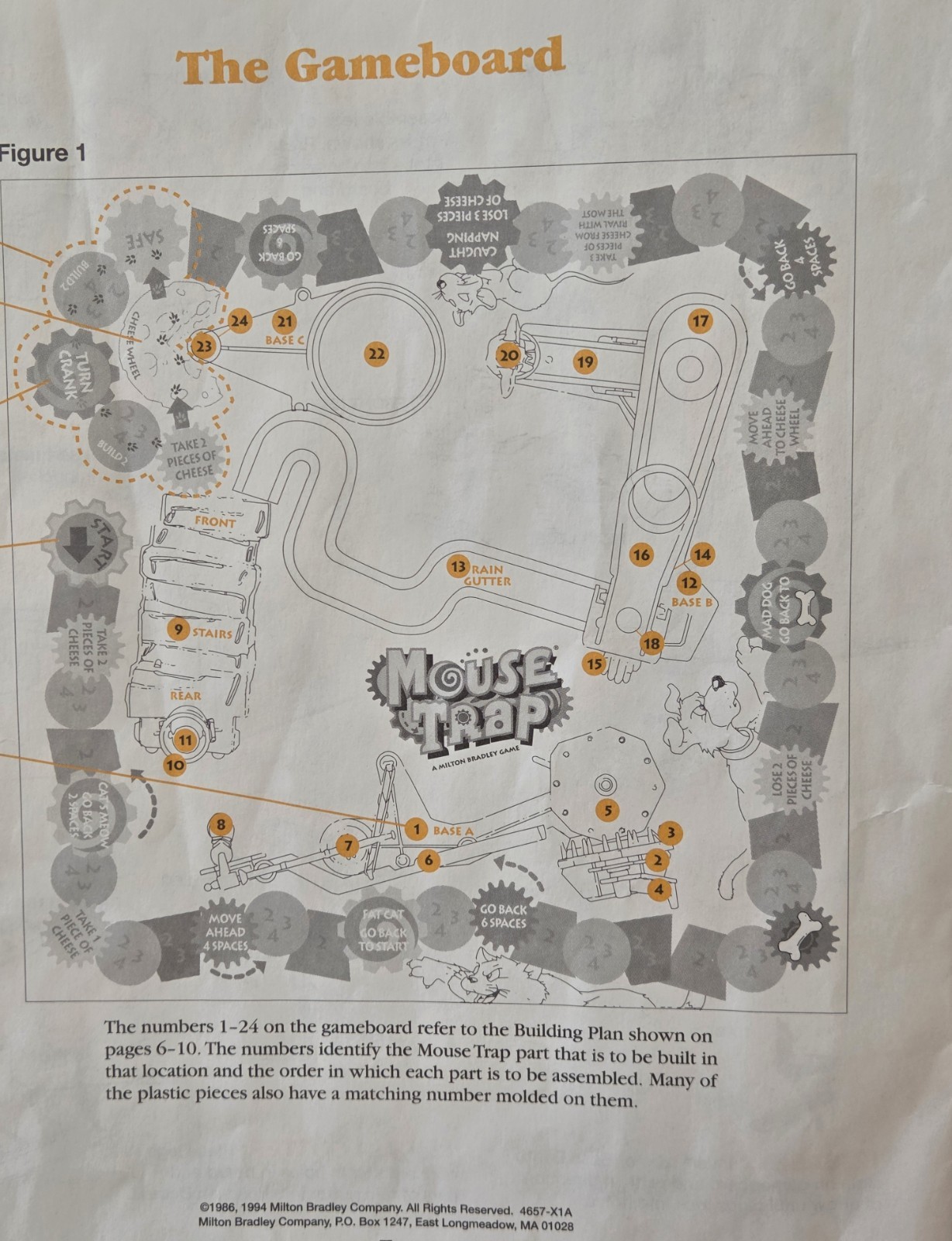 1994/1986 Mouse Trap Board Game Replacement Instruction Manual