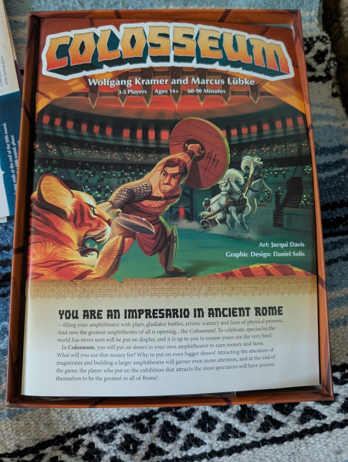 TMG Colosseum Kickstarter Emperor’s Edition Board Game With Metal Coins Unplayed