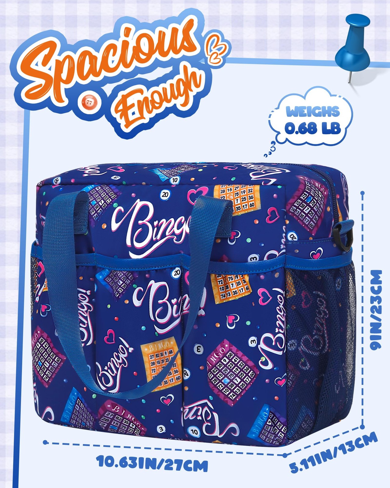 FOKDUVB Bingo Bag with Pockets for Daubers Dabbers Dobbers Dotters Casino Bingo