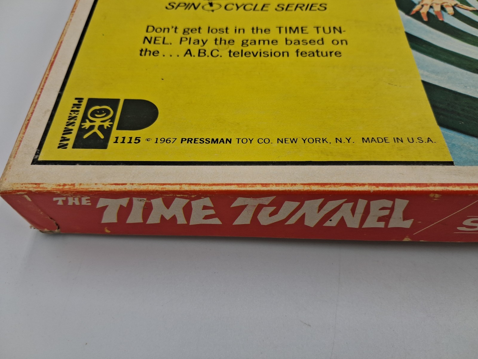 Time Tunnel Spin-To-Win Board Game, C 1967 Pressman Toy Co, MISSING PEICES
