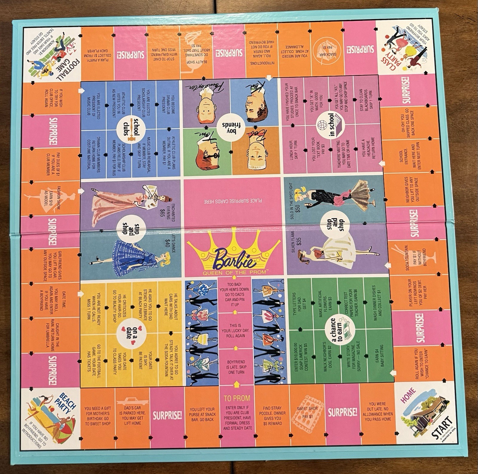 1994 Barbie Queen of the Prom 35th Anniversary Board Game Complete Mattel 41014