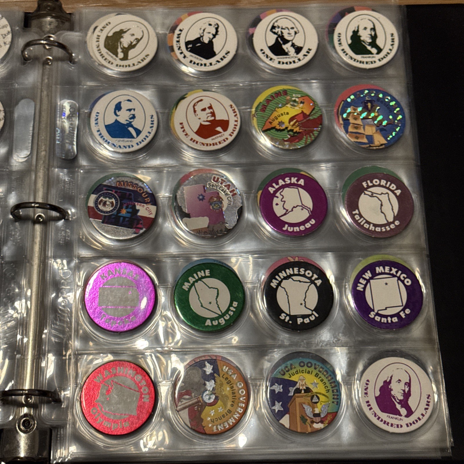 8 Page Pog Cap Collector Album With 160 Pogs