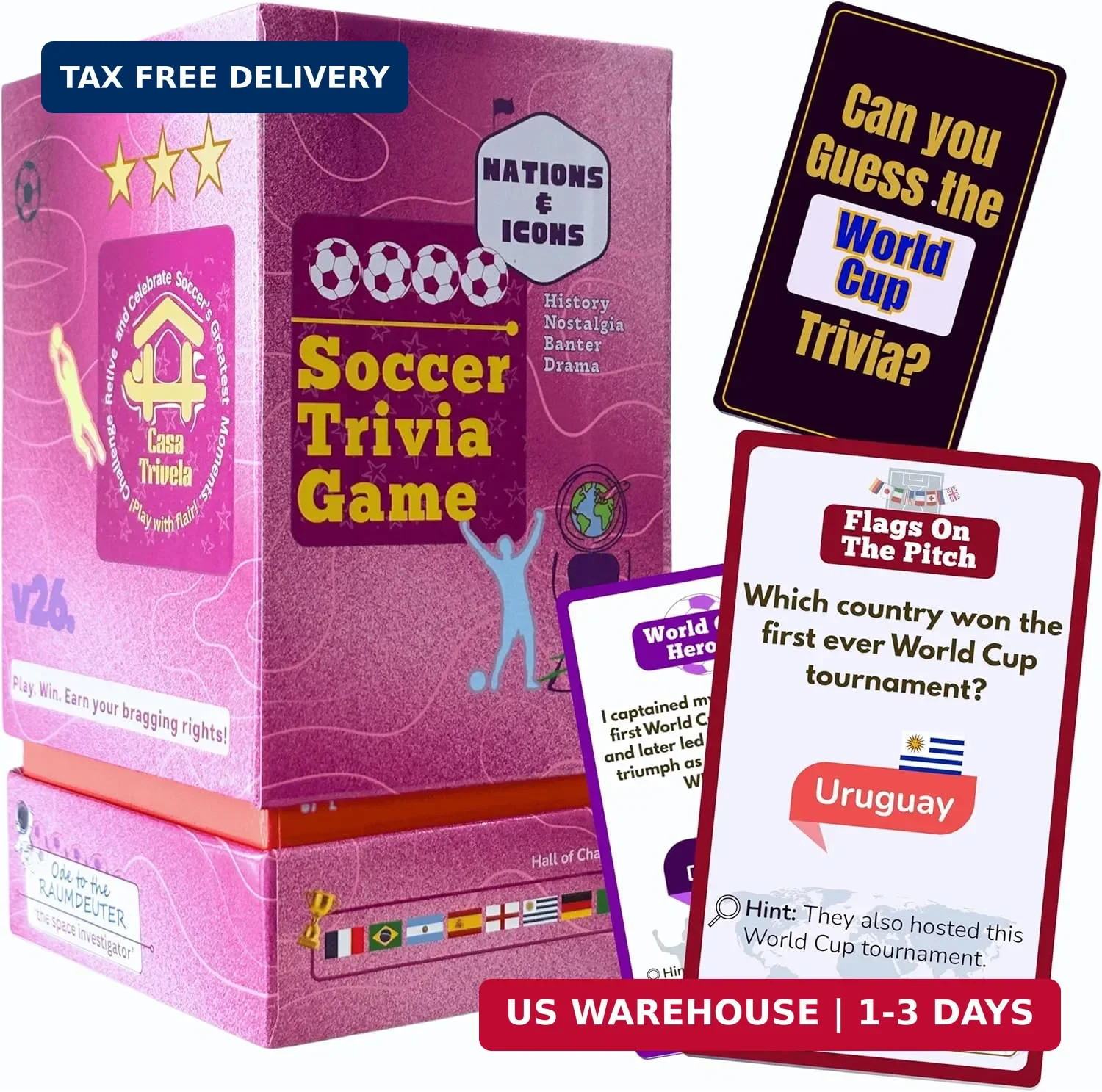 2026 World Cup Soccer Trivia Card Game, Nations & Icons – 150 Quiz Questions, 5