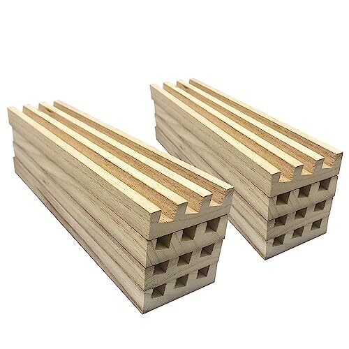 8 Pcs Natural Domino Trays Wooden Domino Racks Wood Domino Holders Domino