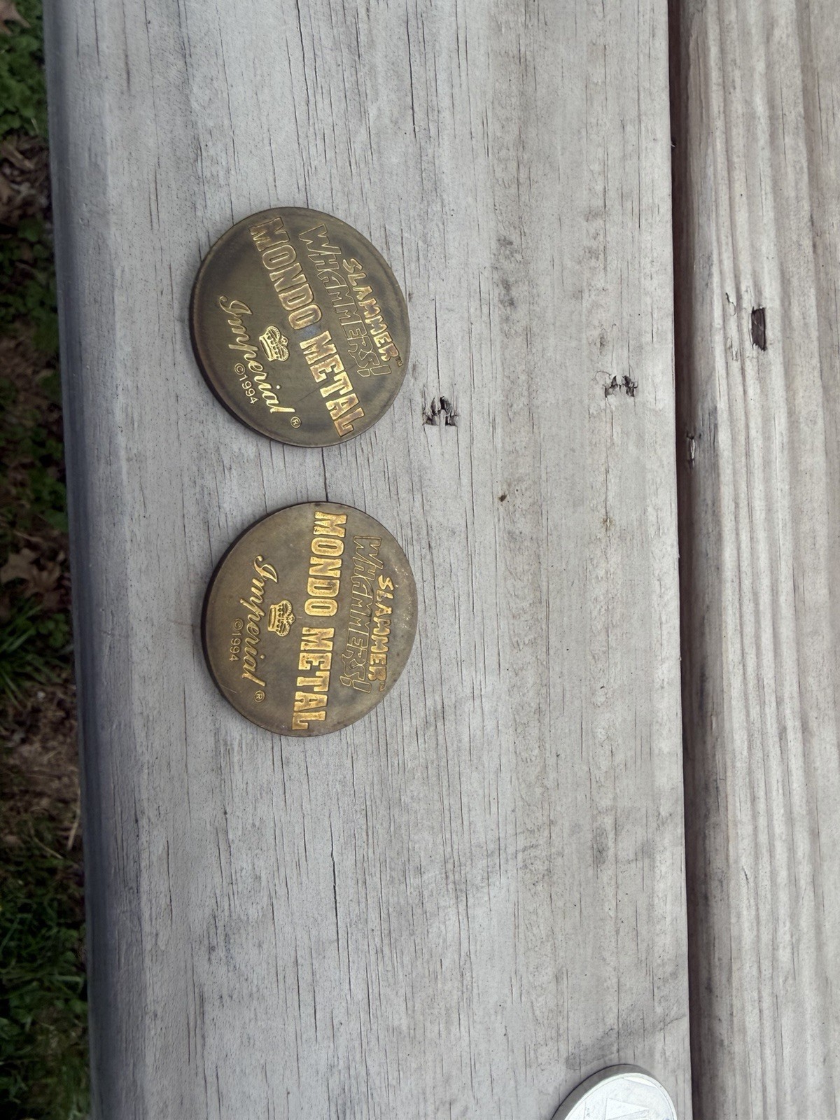 Vintage 1994 Slammer Whammers! Mondo Metal Coins Lot Of 2 Bundle
