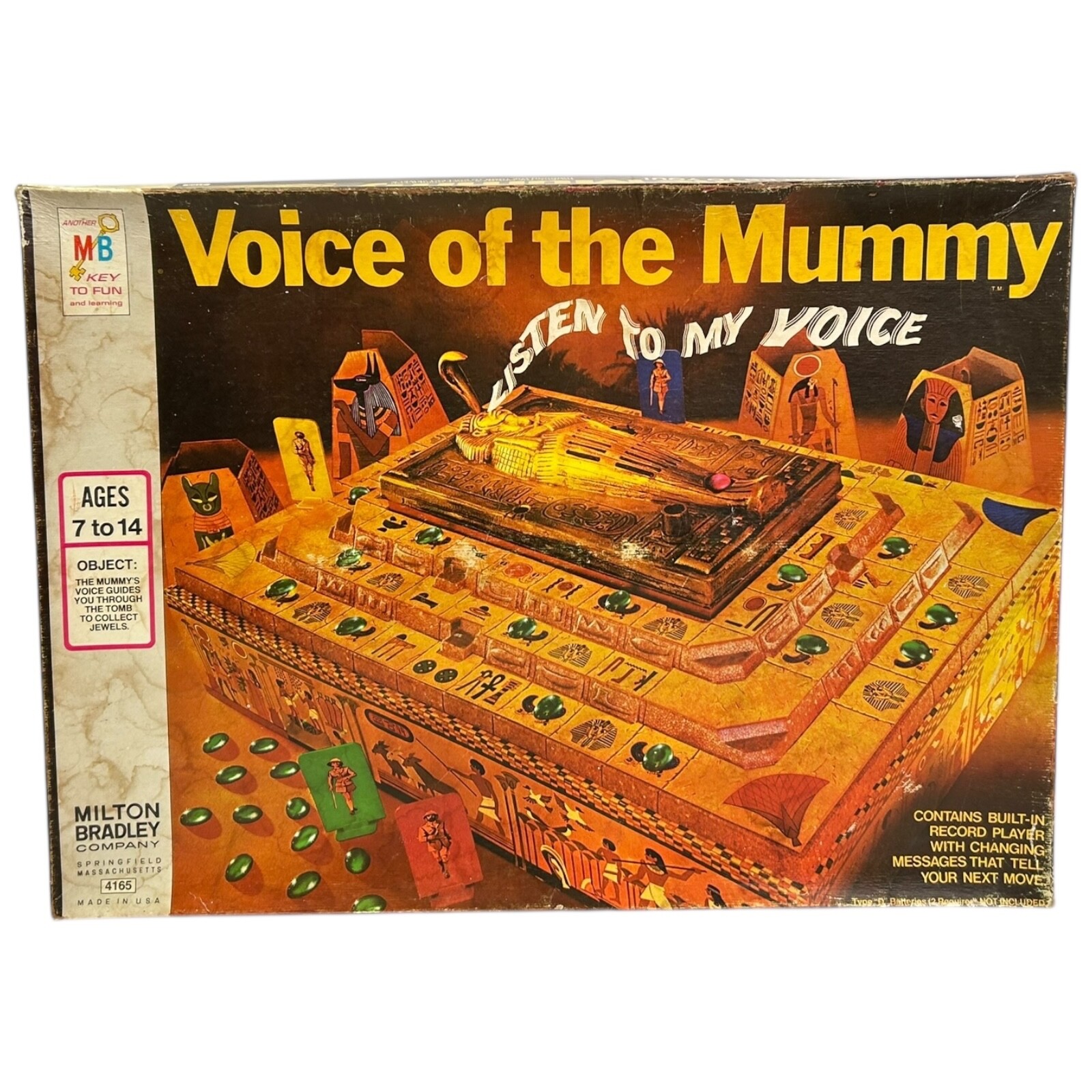 Voice of the Mummy Board Game Milton Bradley 1971 Vintage Red Not Working