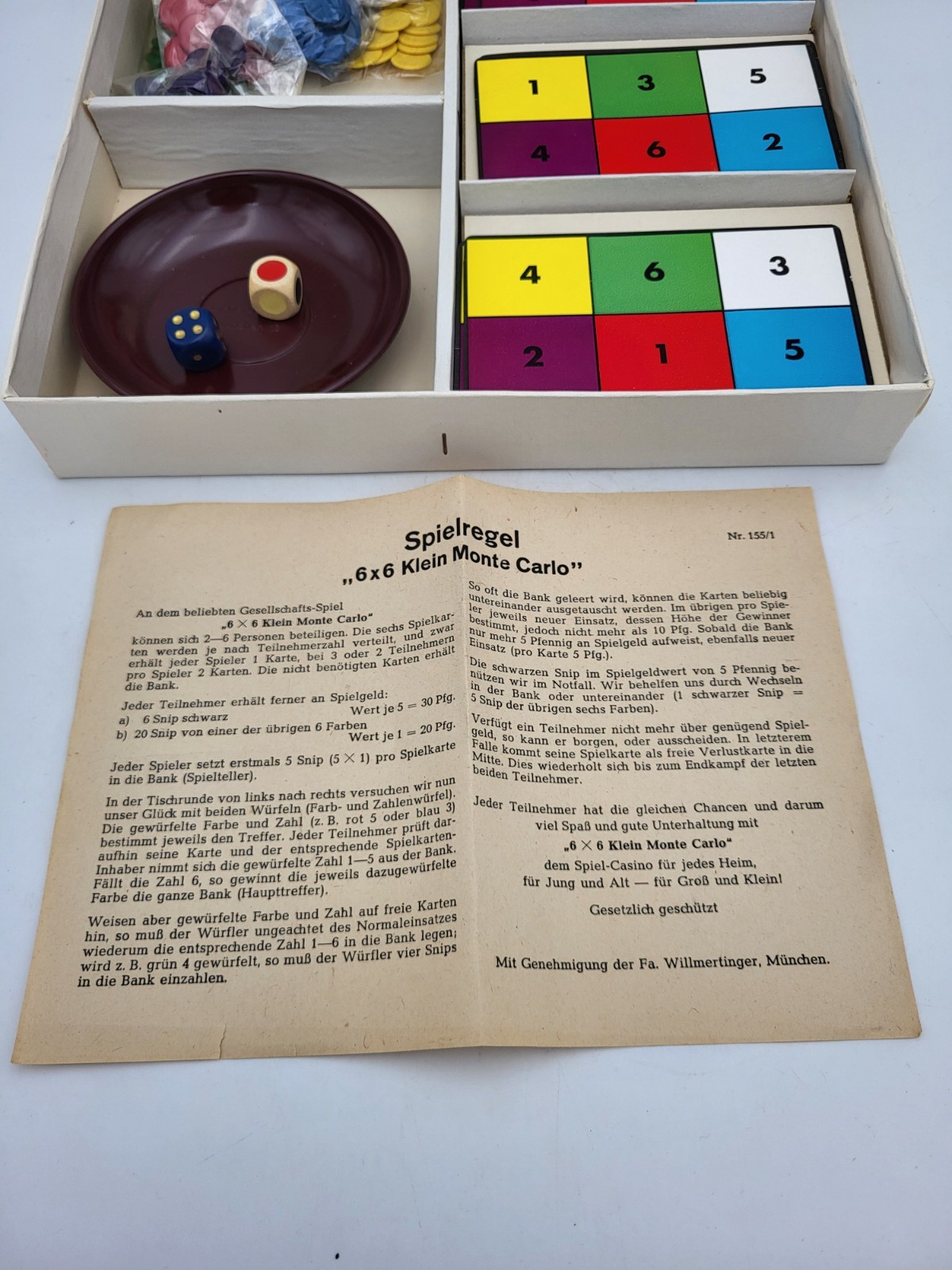 Unplayed # 6×6 Klein Monte Carlo # Casino Game # Games Schmidt # 1950s Vintage