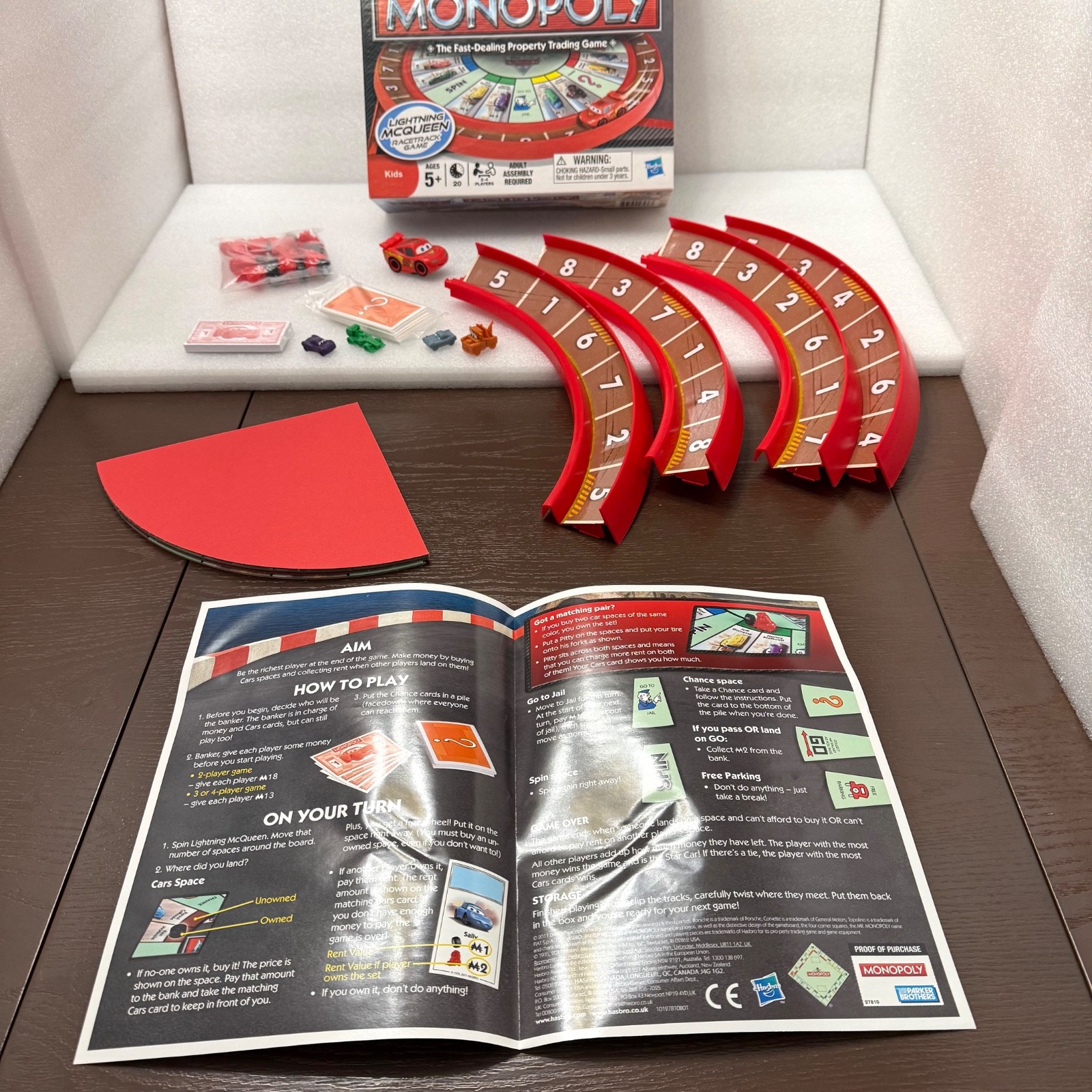Disney Pixar Cars 2 Monopoly Game Lightning McQueen Racetrack Game New Open Box