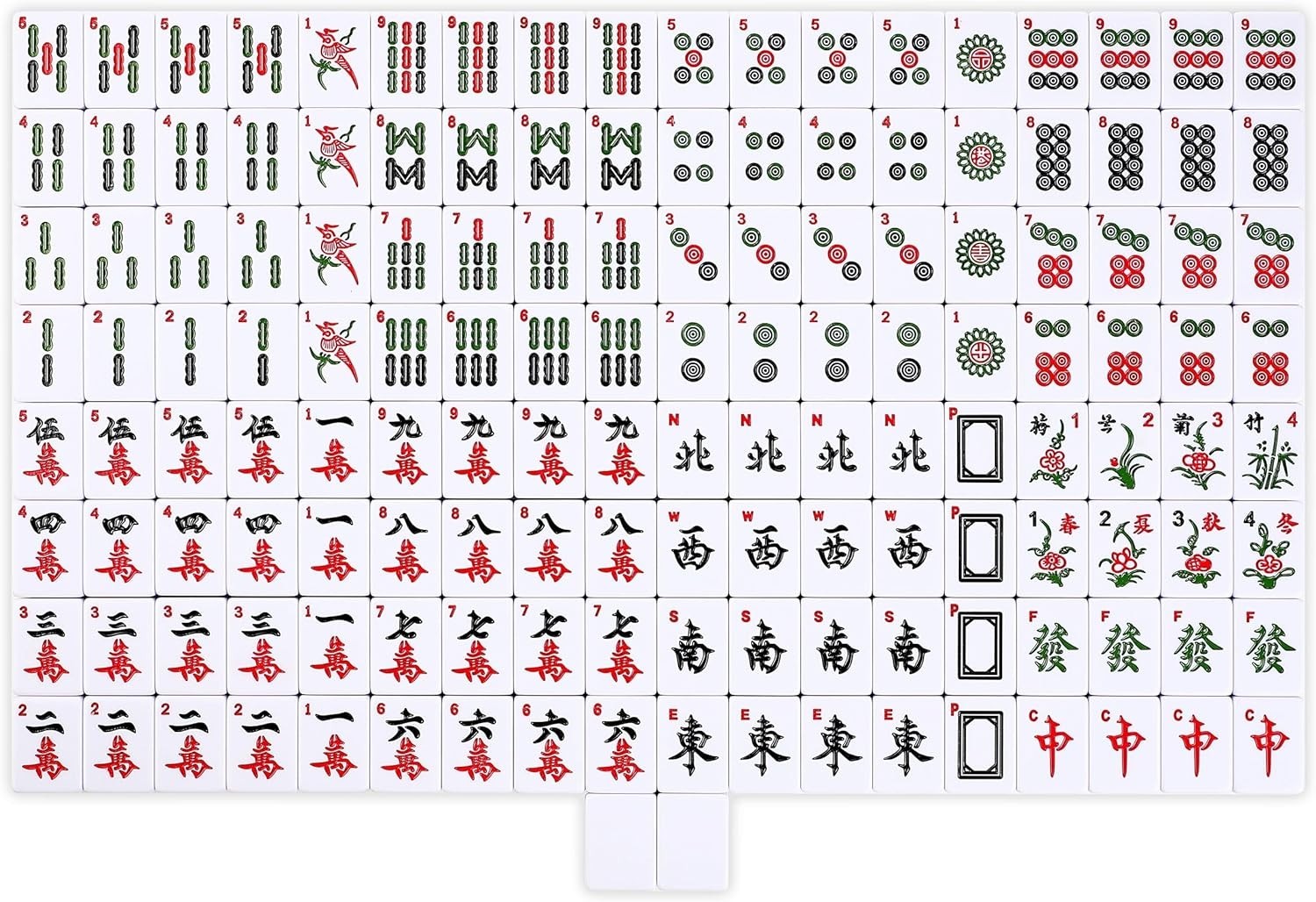 Deluxe Mahjong Set – 146 Extra-Large Tiles & English Manual for Beginners