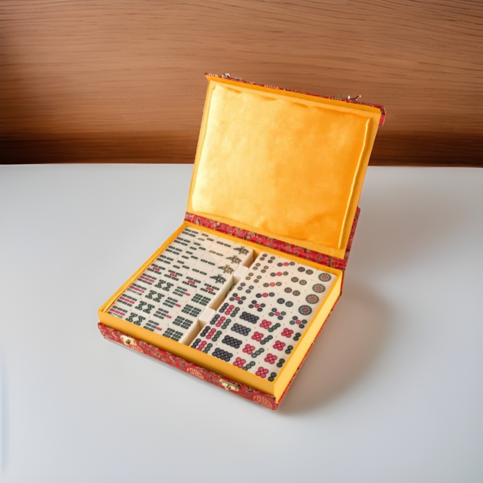 *NEW IN BOX* Traditional Mahjong Tile Game with 146 Engraved Tiles and Two Dice