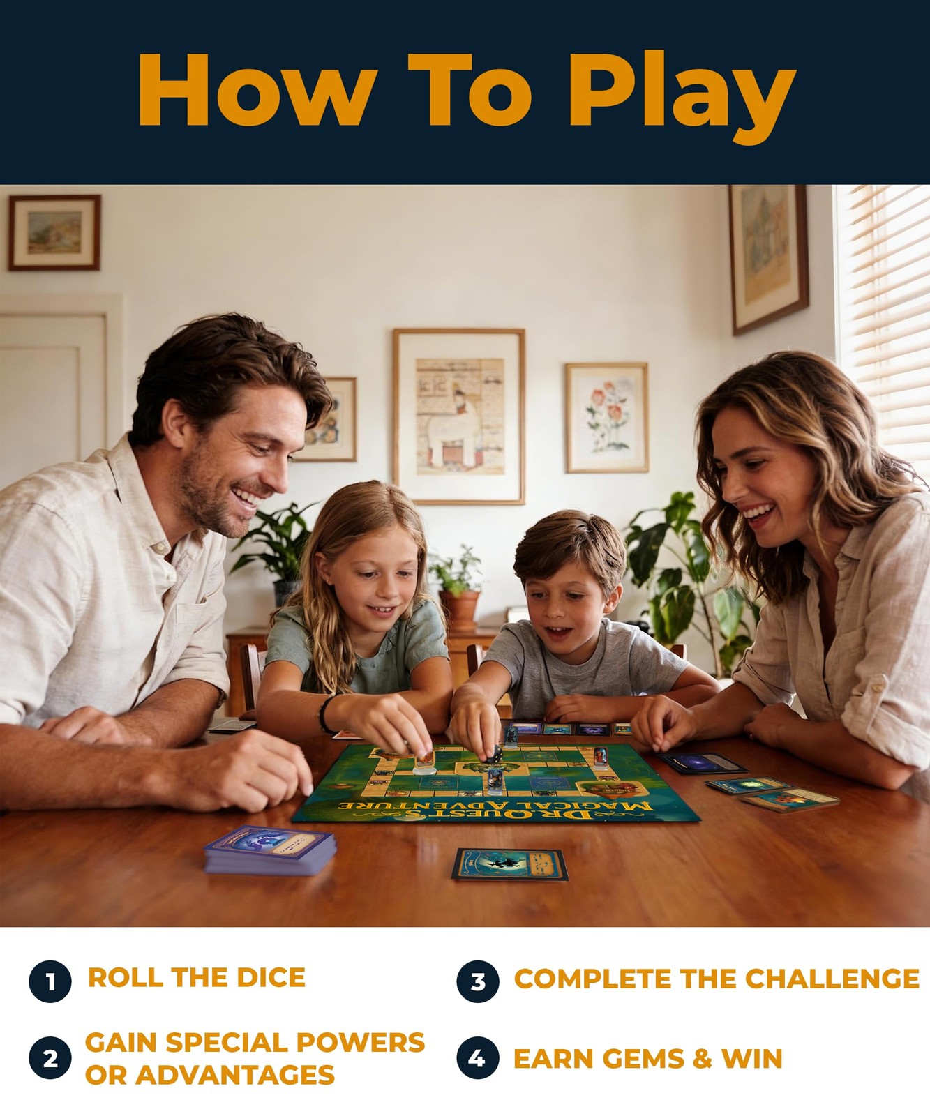 Dr. Quest’s Magical Adventure–Educational Board Game for Kids 8-12 Learn Spellin