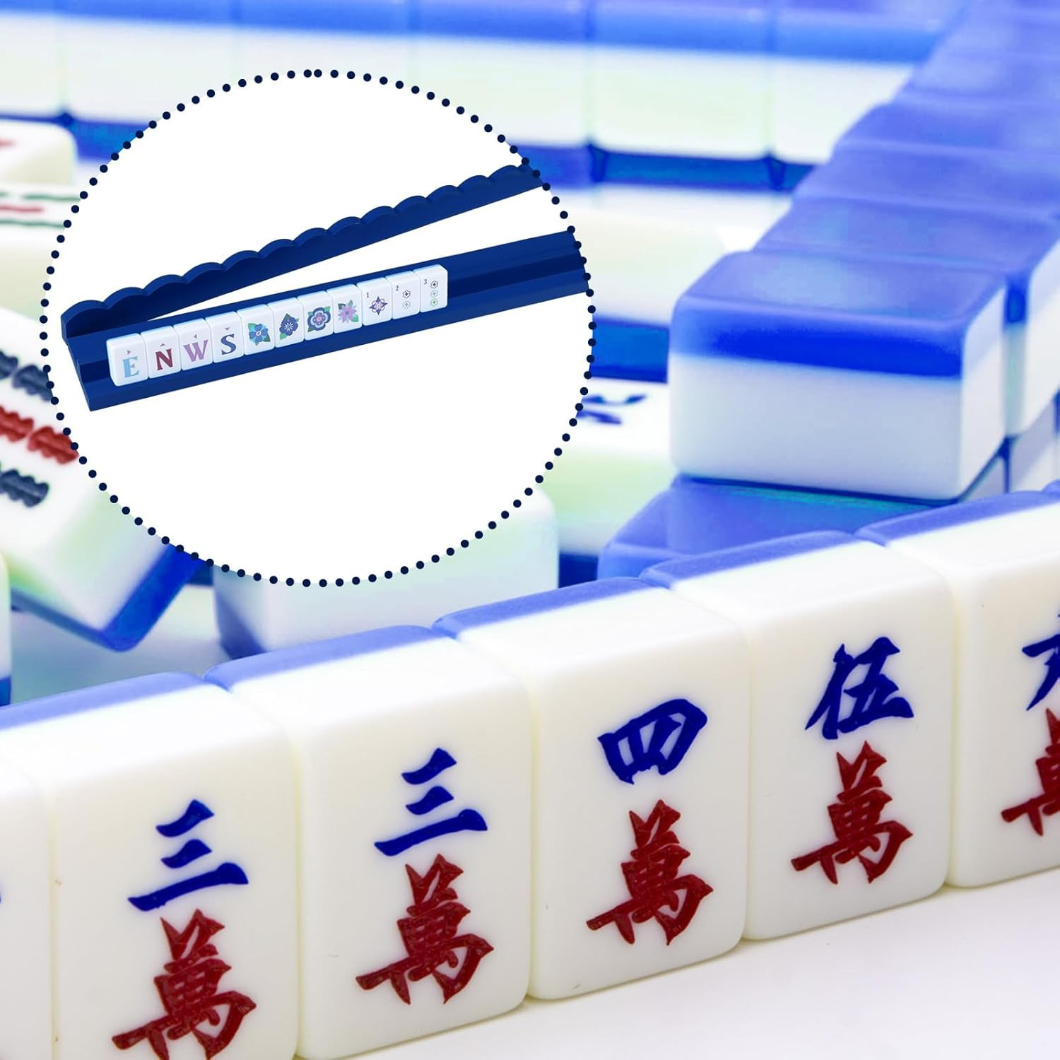 4 Pcs Wooden Mahjong Rack with Pusher 4 Set Magnet American Mahjong Rack Magneti