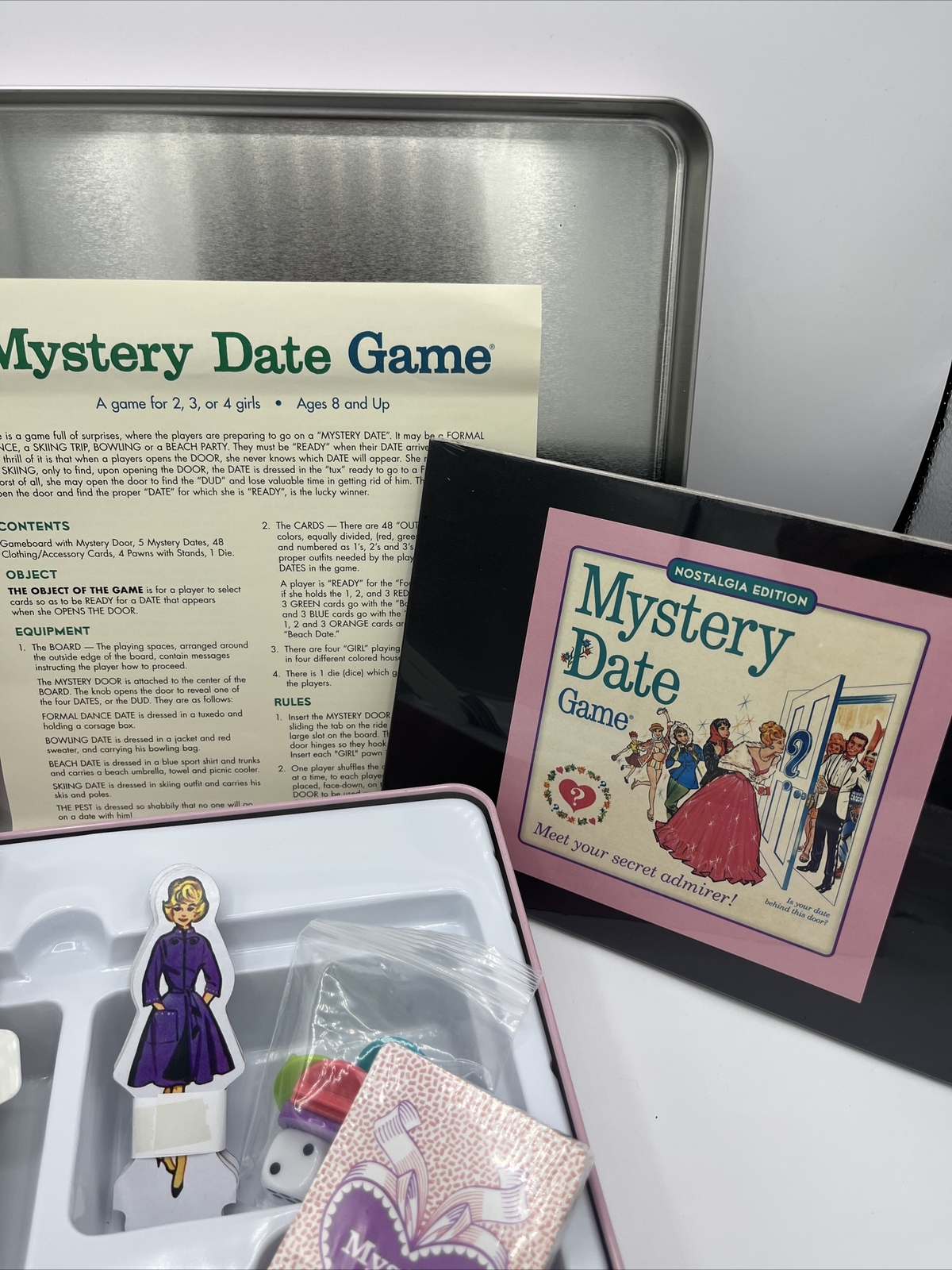 Mystery Date Game Nostalgia Edition Tin -Hasbro 2014 Meet Your Secret Admirer