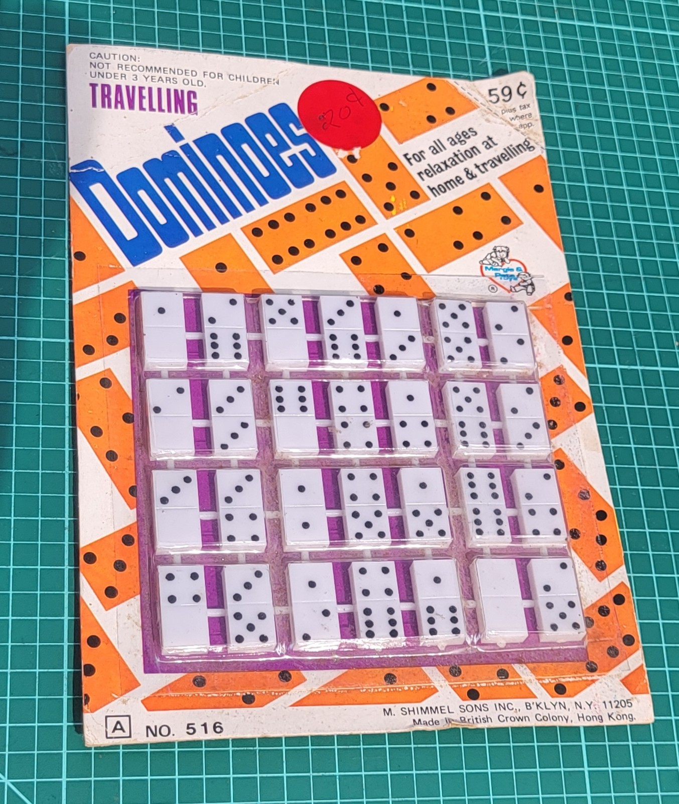 Vtg Travel Dominoes Set No. 516 British Hong Kong Margie & Pete Toys
