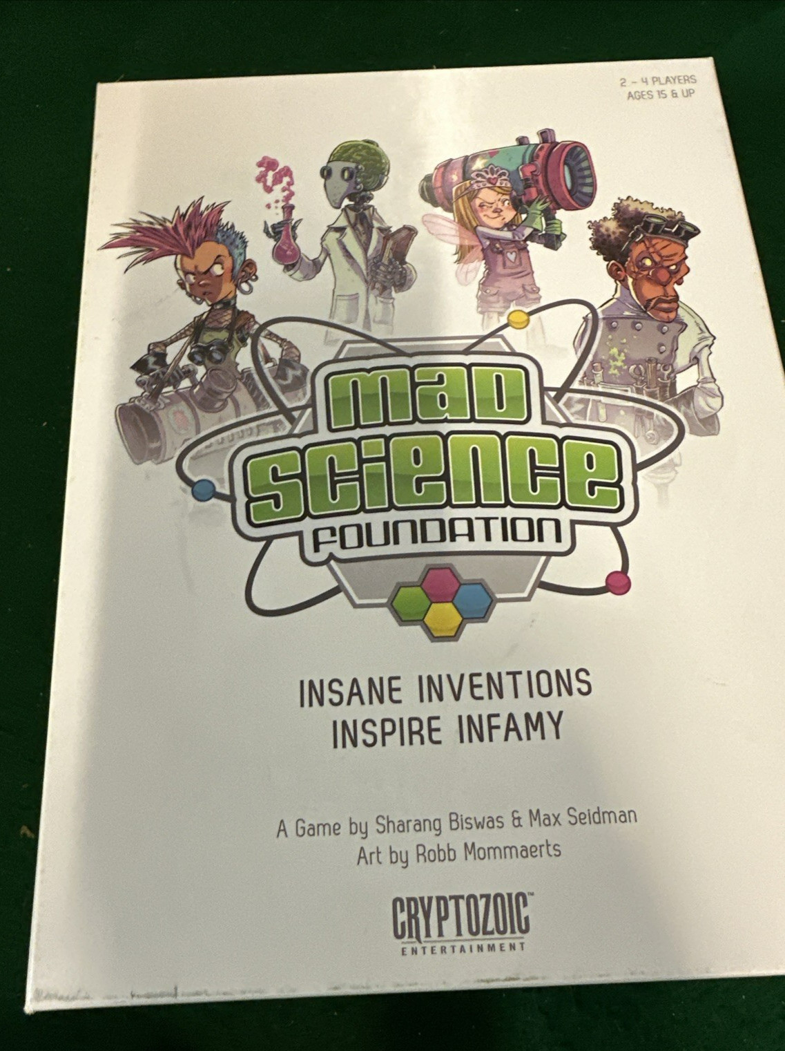 Mad Science Foundation Game Mad Scientist Cryptozoic Entertainment Board Game