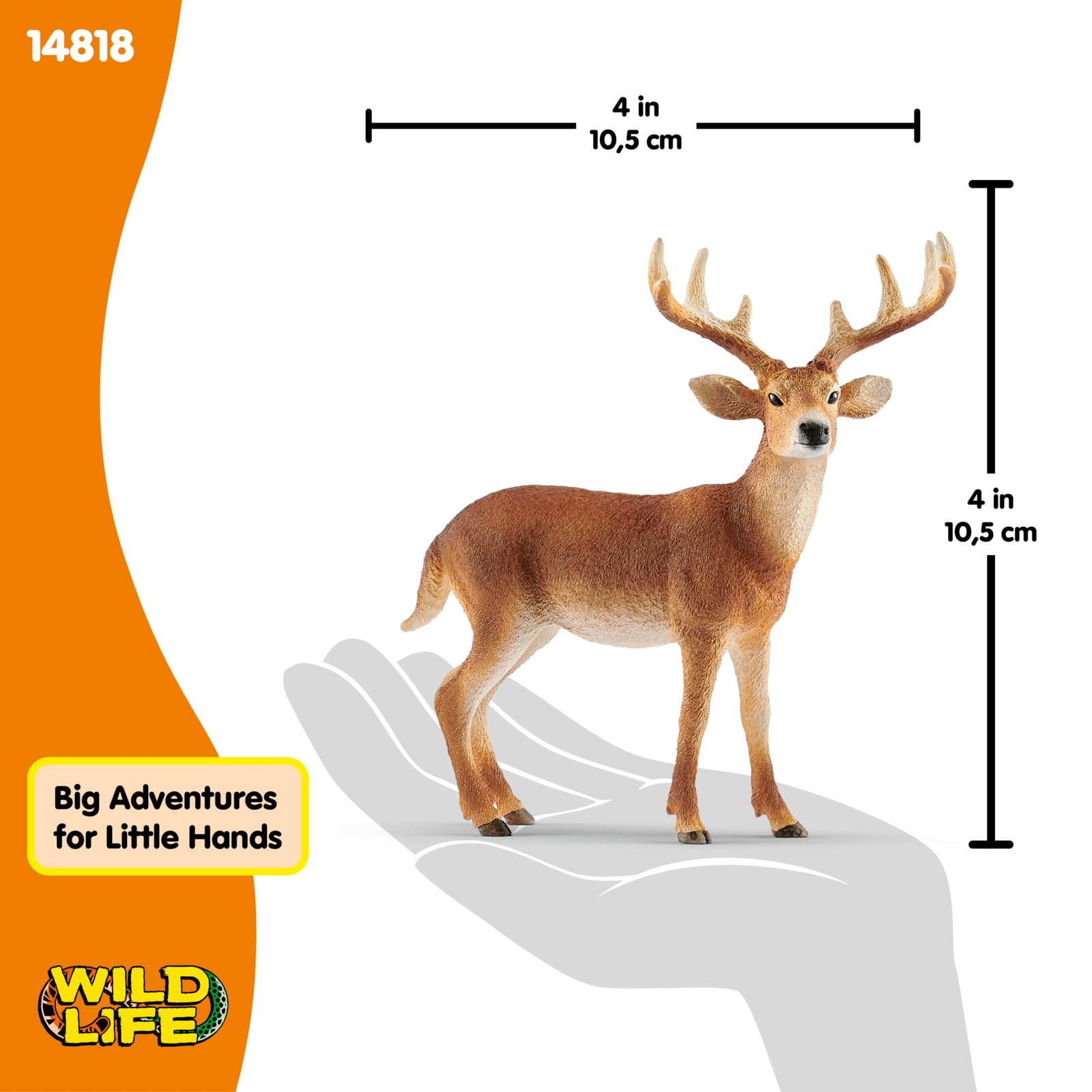 Schleich Wild Life White Tail Buck Deer Figurine Model 14818 Realistsic Animal