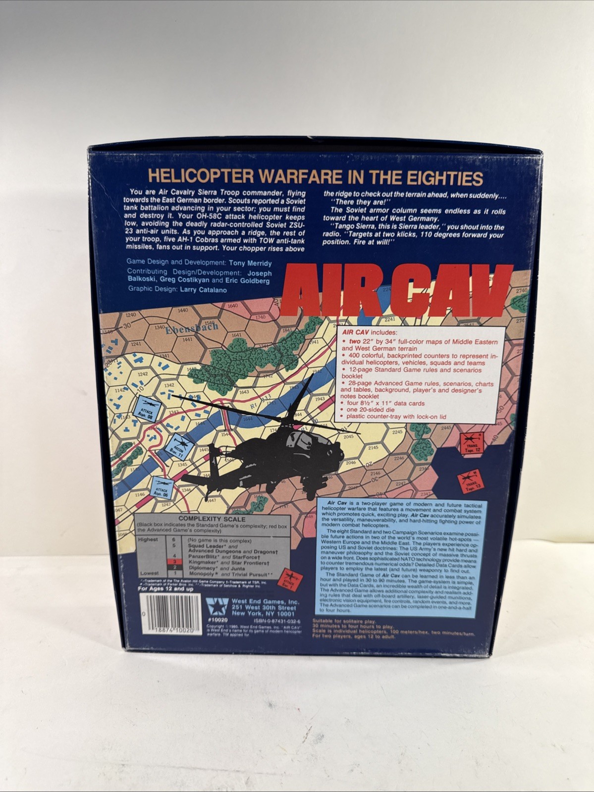 AIR CAV Board Game West End Games Helicopter Warfare In The Eighties 1985 Vtg