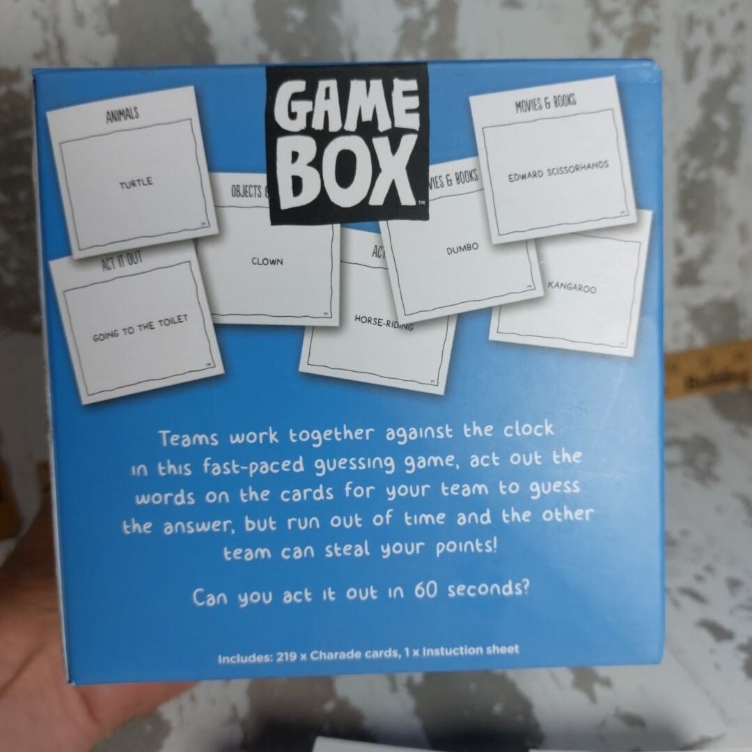 Game Box Charades. Any It Out, Cardinal Games 2017