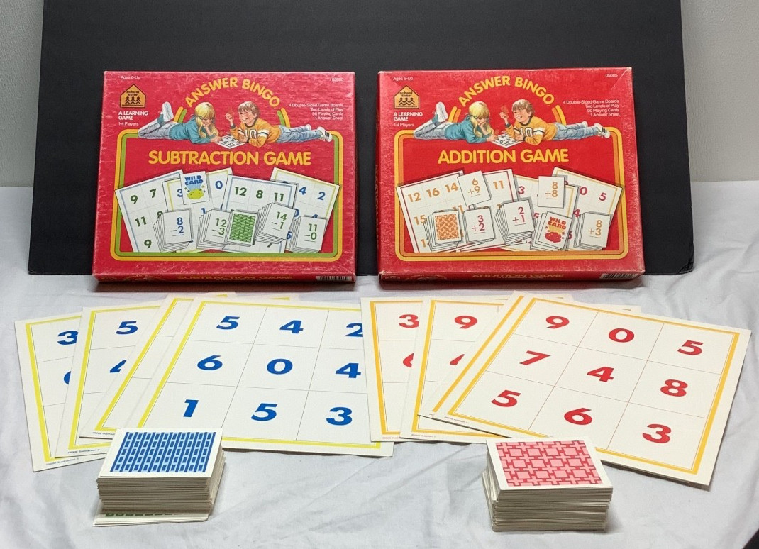 Vintage 1998 Answer Bingo Addition and Subtraction Games by School Zone Ages 5+