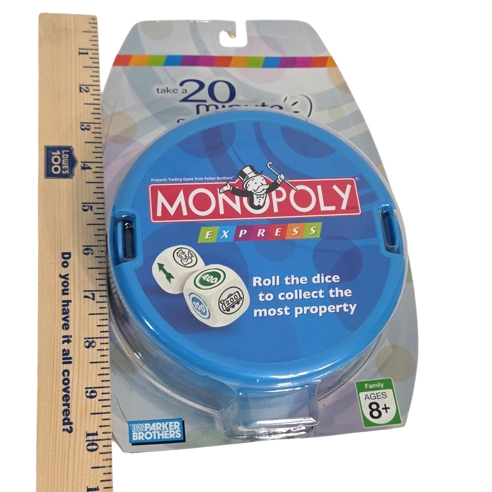 Monopoly Express Game 2007 Parker Brothers Hasbro Portable Travel Dice Game New