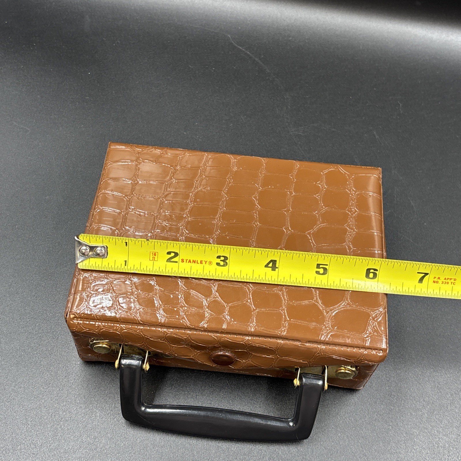 Vtg Hong Kong Travel Mah Jong Domino Set – Ying Fat Cheung – Faux Alligator