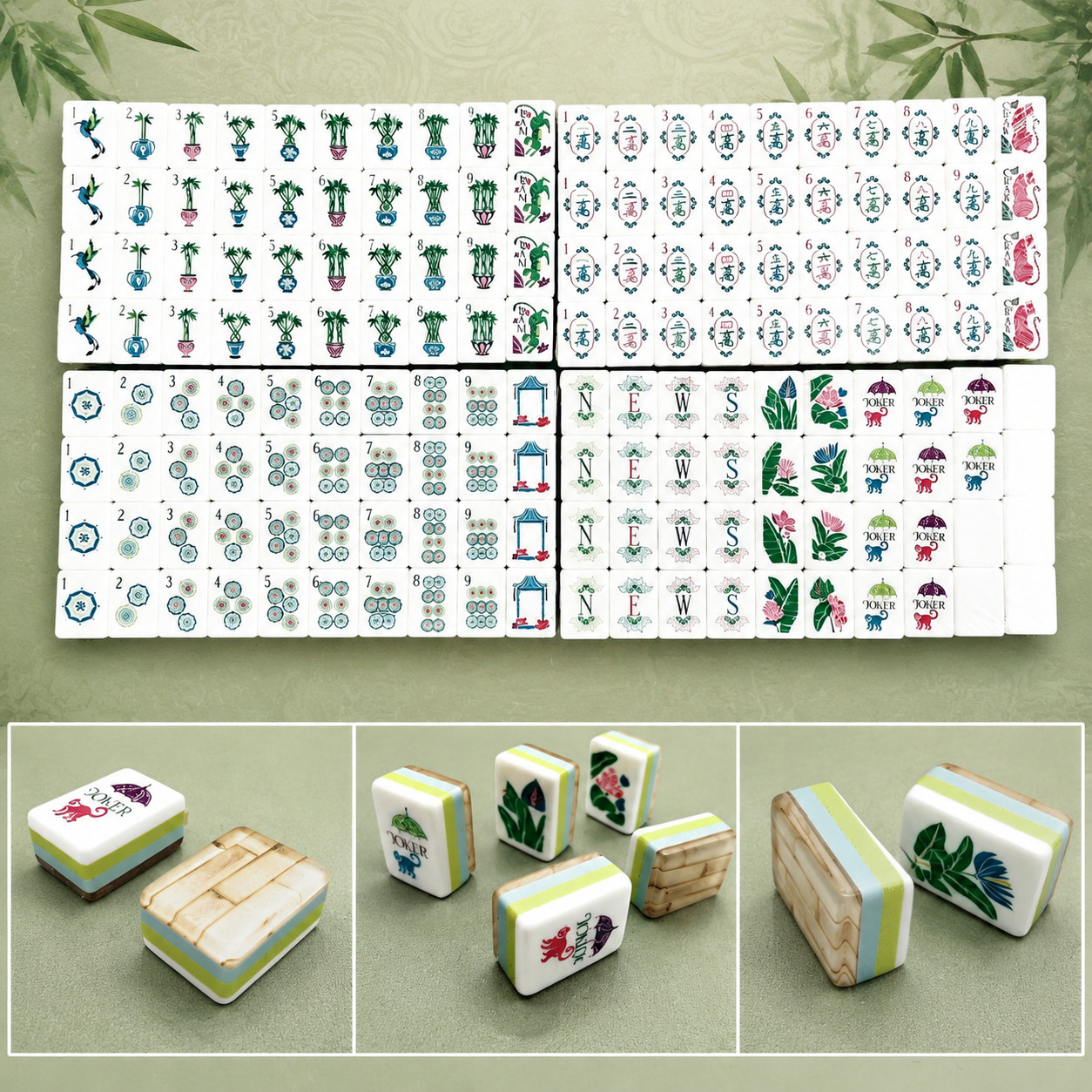 160-Piece Mahjong Set USA Standard Tiles – Full Family Game Pack