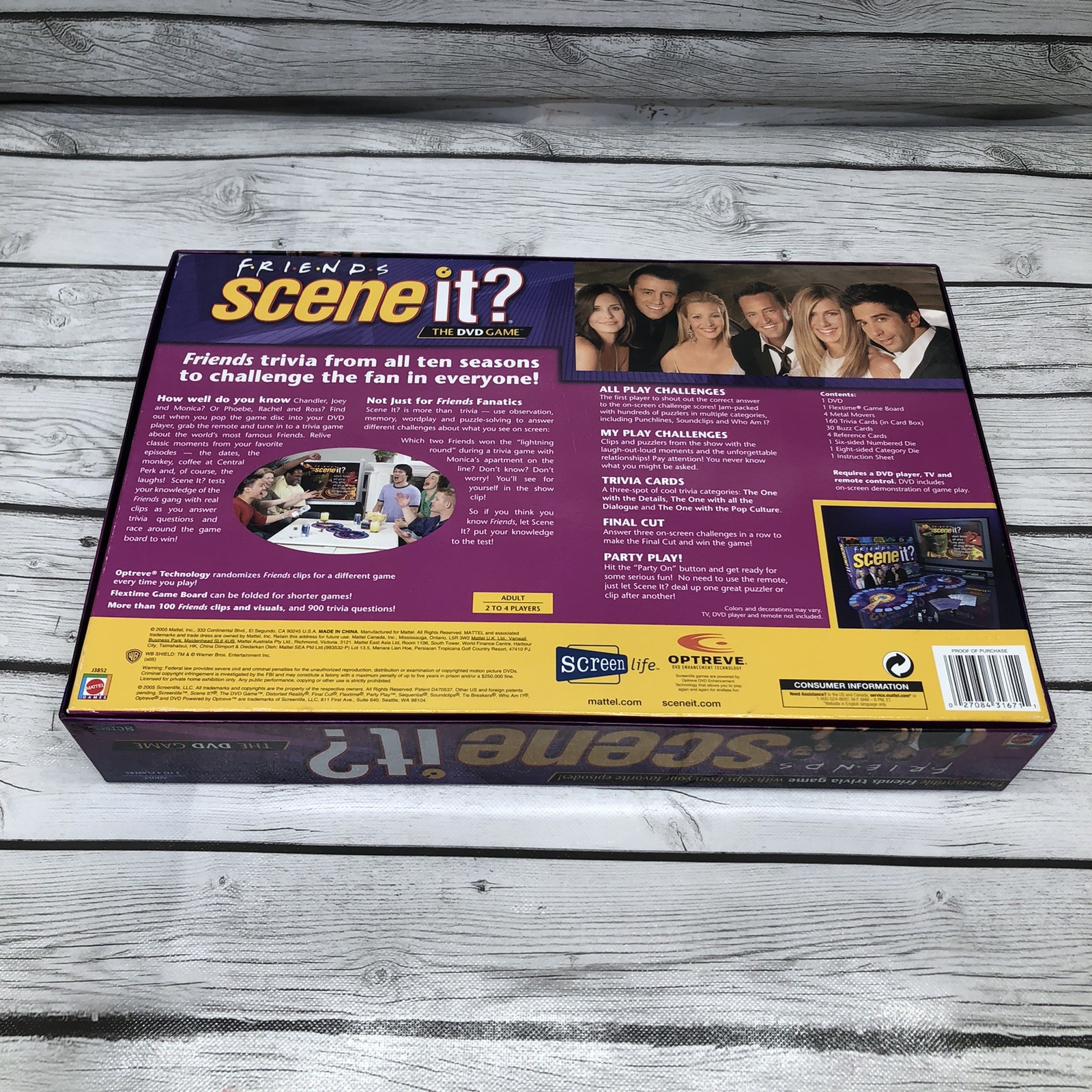 2005 Mattel FRIENDS Scene-It? DVD Trivia Board Game 100% COMPLETE / TESTED Fun!
