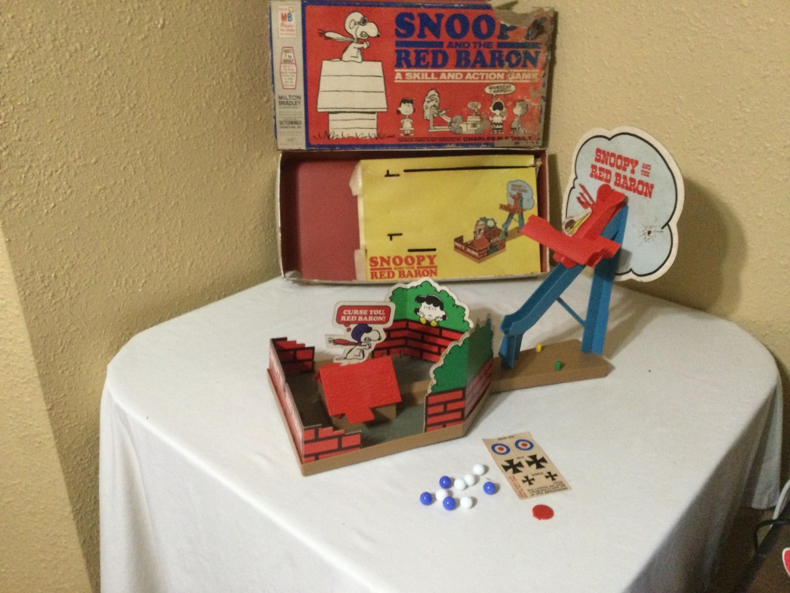 Vintage 1970 Snoopy And The Red Baron Skill and Action Game INCOMPLETE For Parts