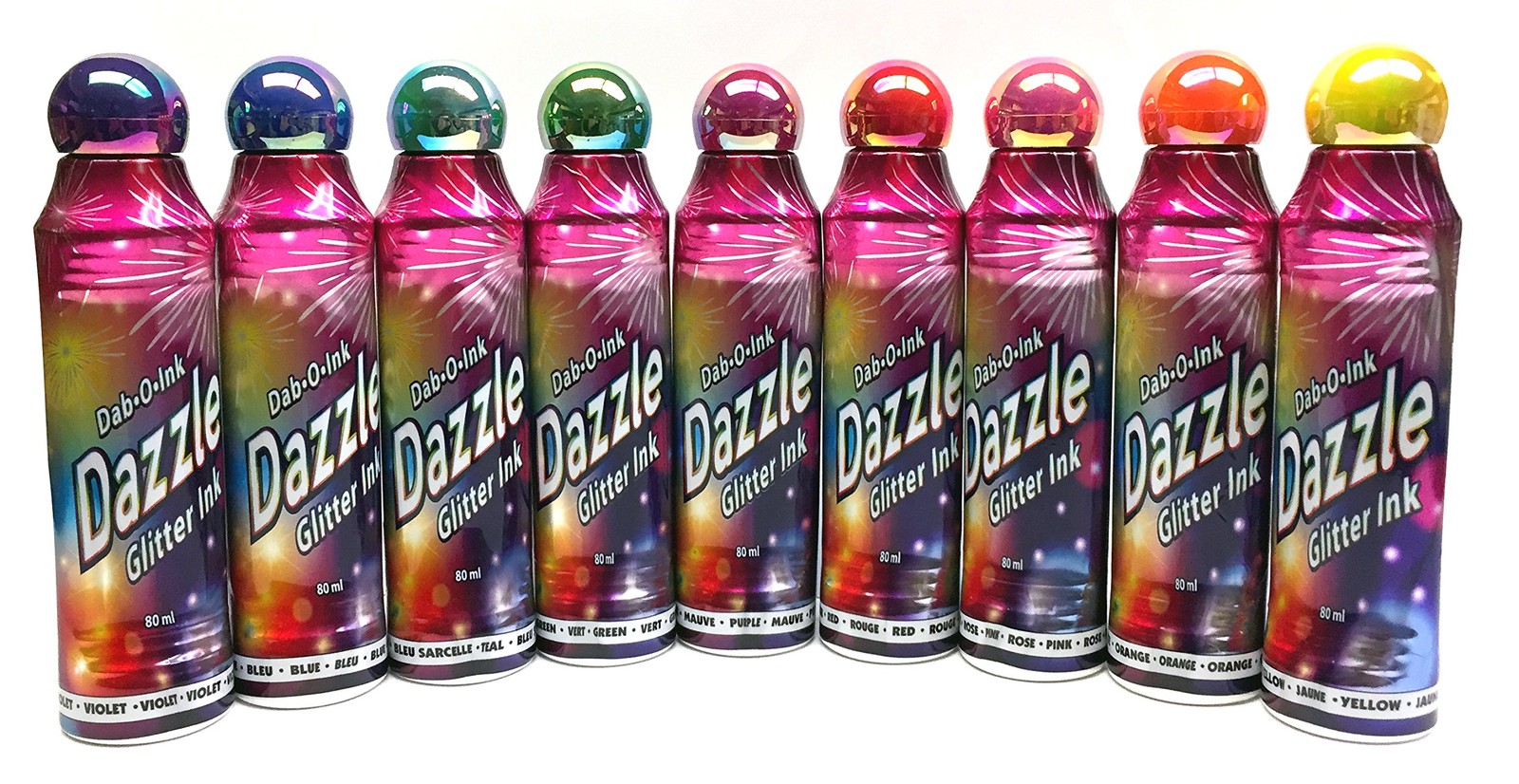Dazzle Glitter Bingo Dauber/Dabber Ink 12-Pack – Mixed Colors