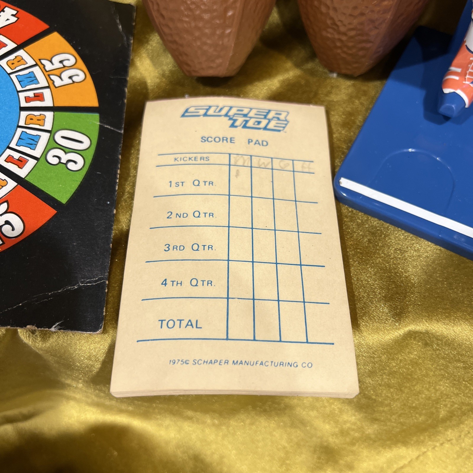 1975 Schaper SUPER TOE “Super Jock” Football Field Goal Kicking Game Pieces