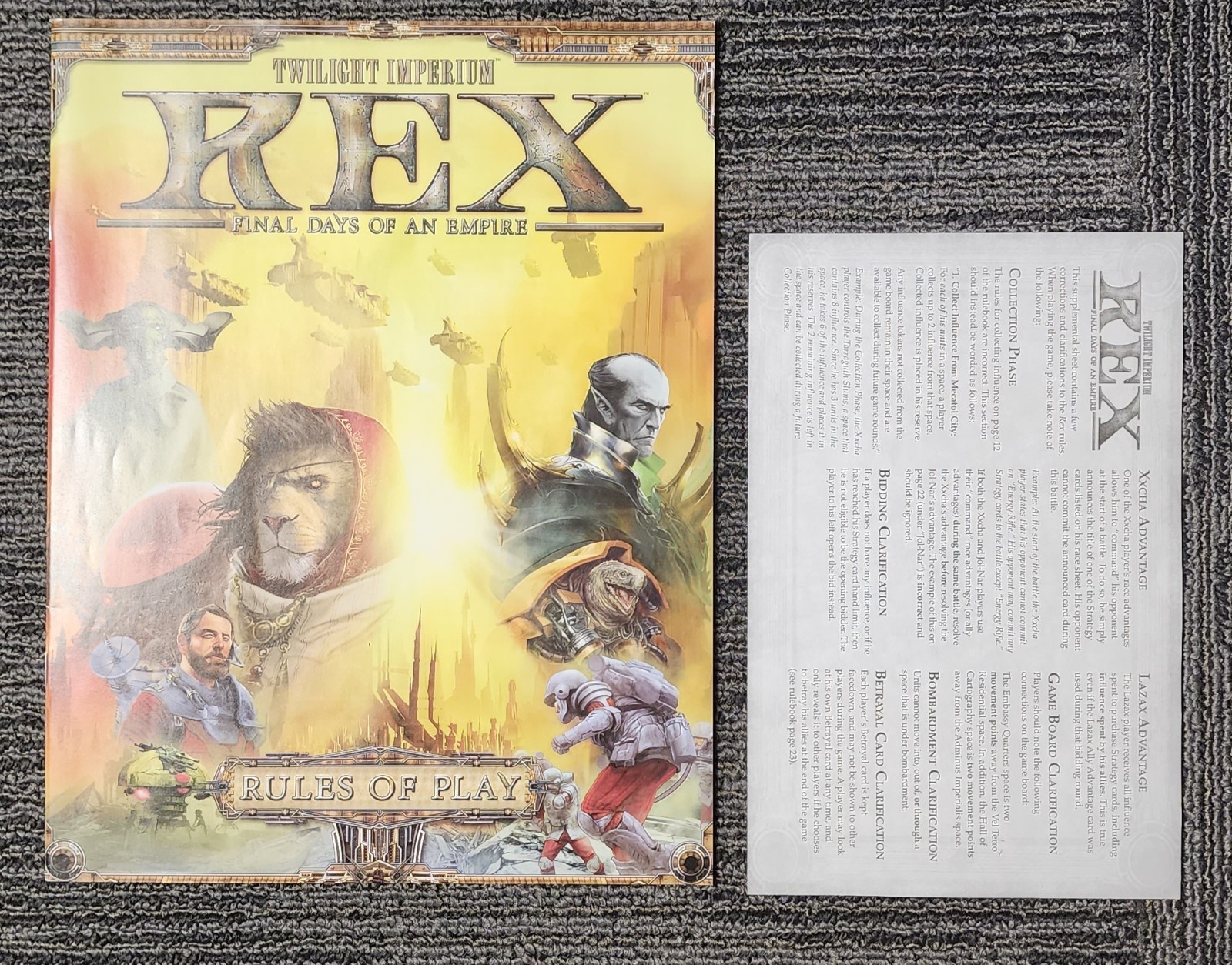 Twilight Imperium Rex Final Days of an Empire Board Game Complete Fantasy Flight