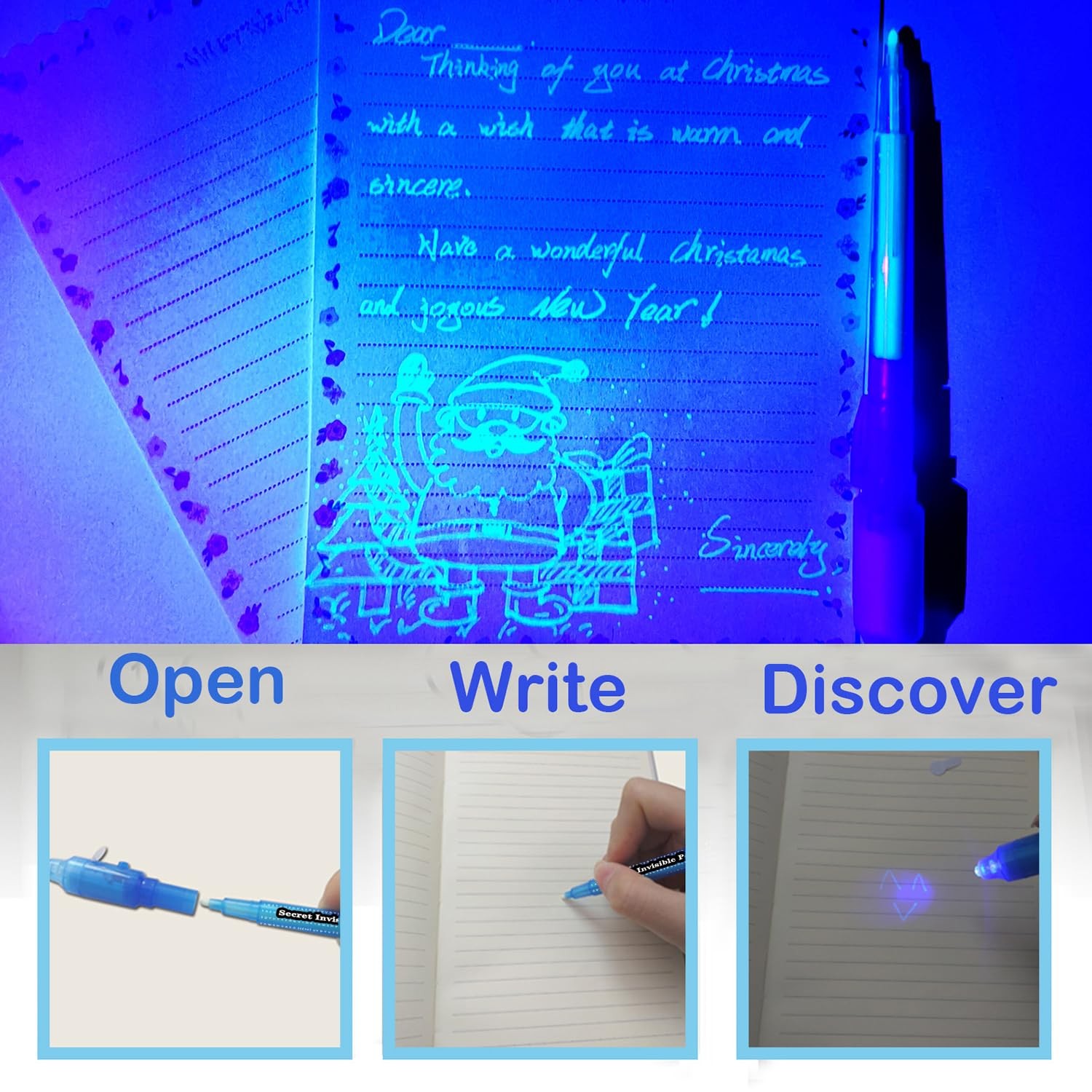 SCStyle Invisible Ink Pen 10Pcs with UV Light Magic Marker for Secret Message…
