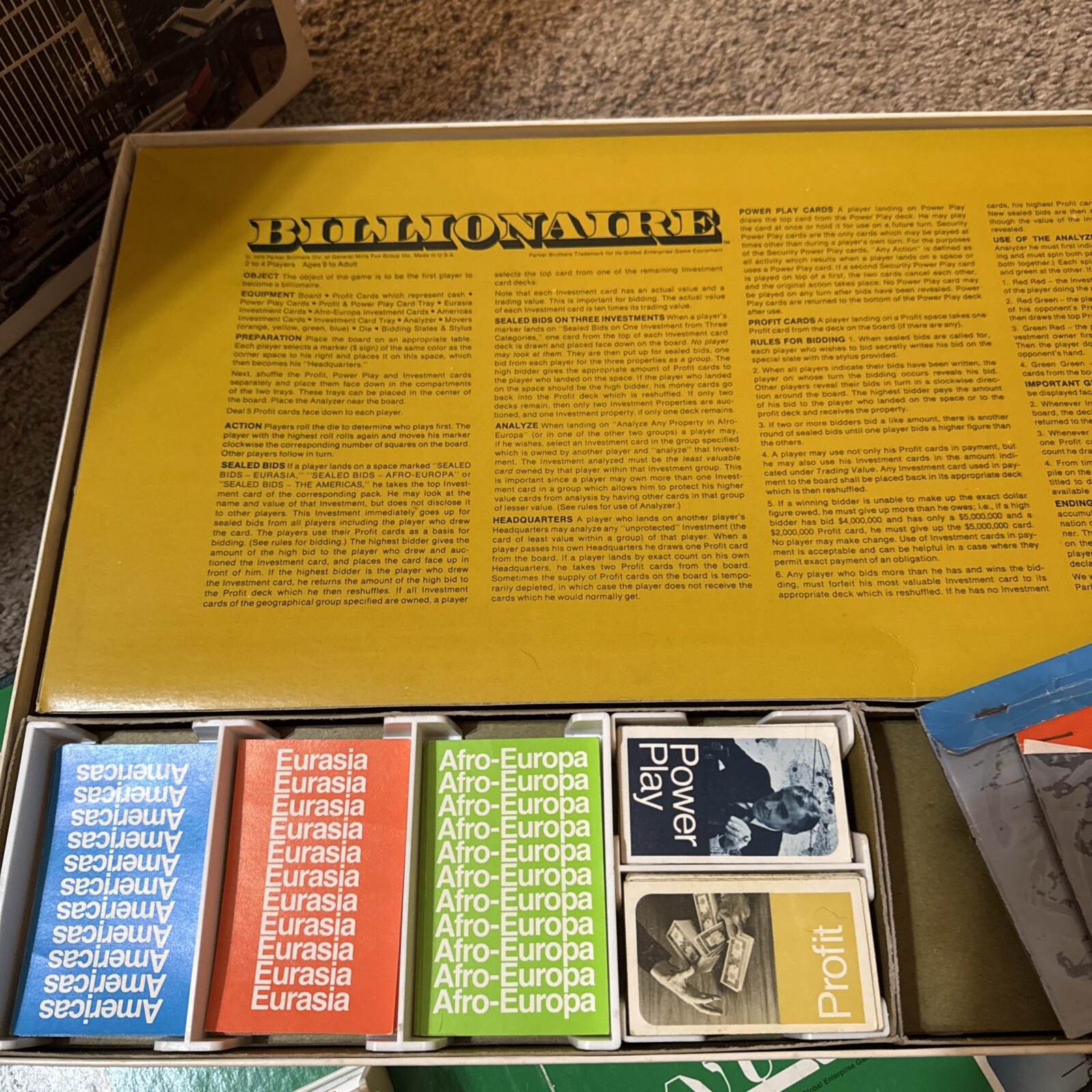 COMPLETE 1973 Billionaire Parker Brothers Game of Global Enterprise Vintage