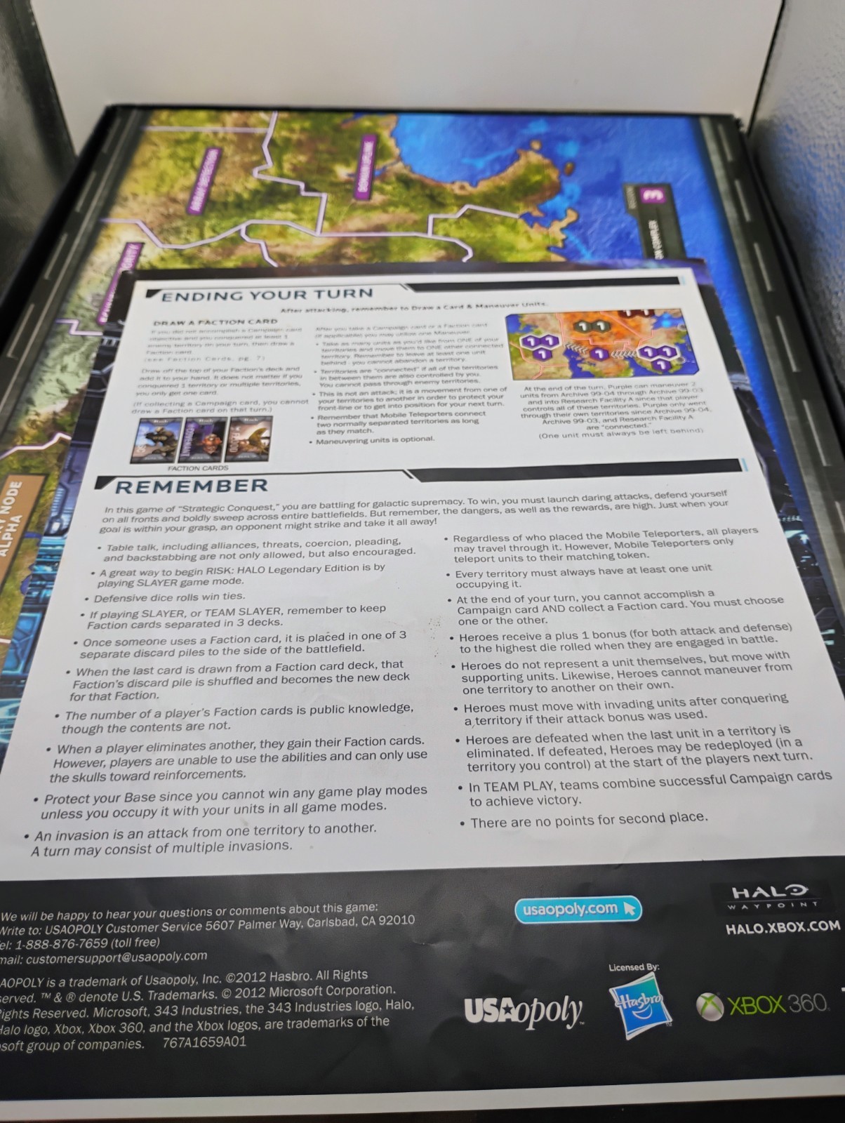 Risk Halo Legendary Edition Board Game 2012 USAopoly As-Is Completeness Unknown