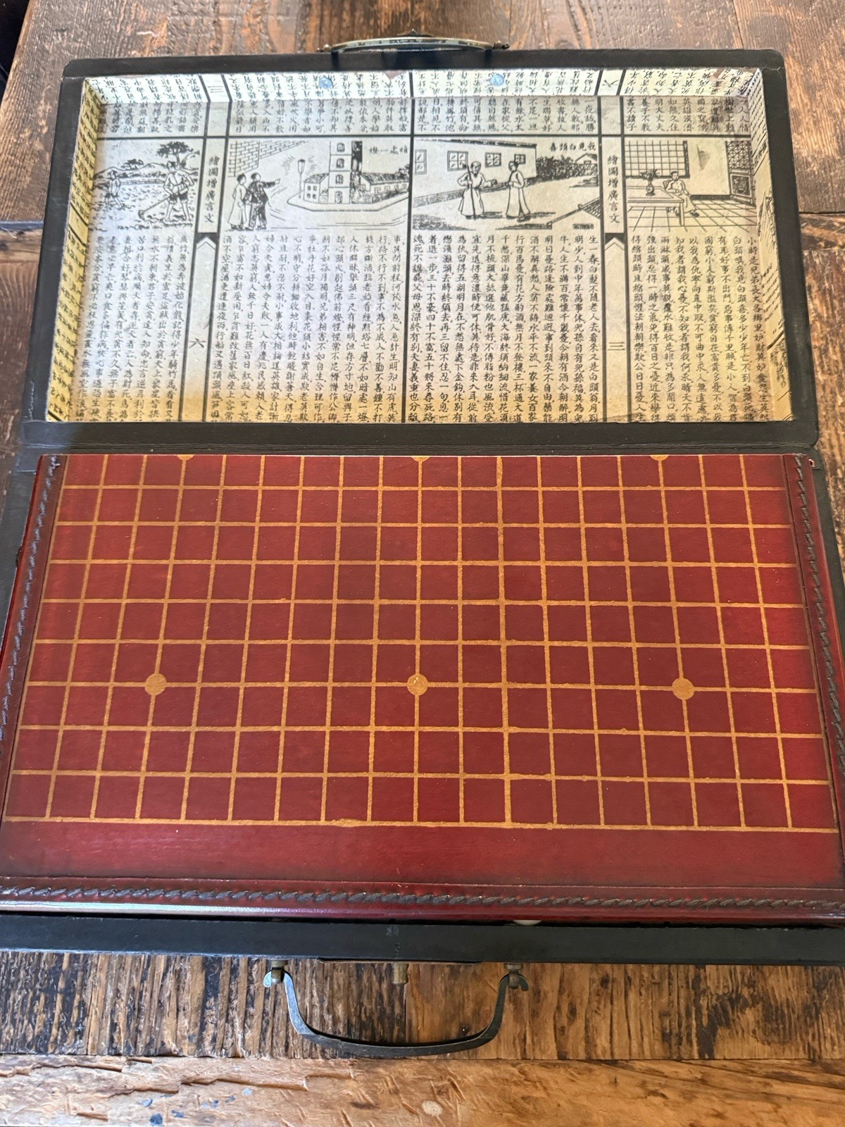 Vintage Japanese Go Game Authentic Dragon Design Heavy Ornate Box Incomplete?