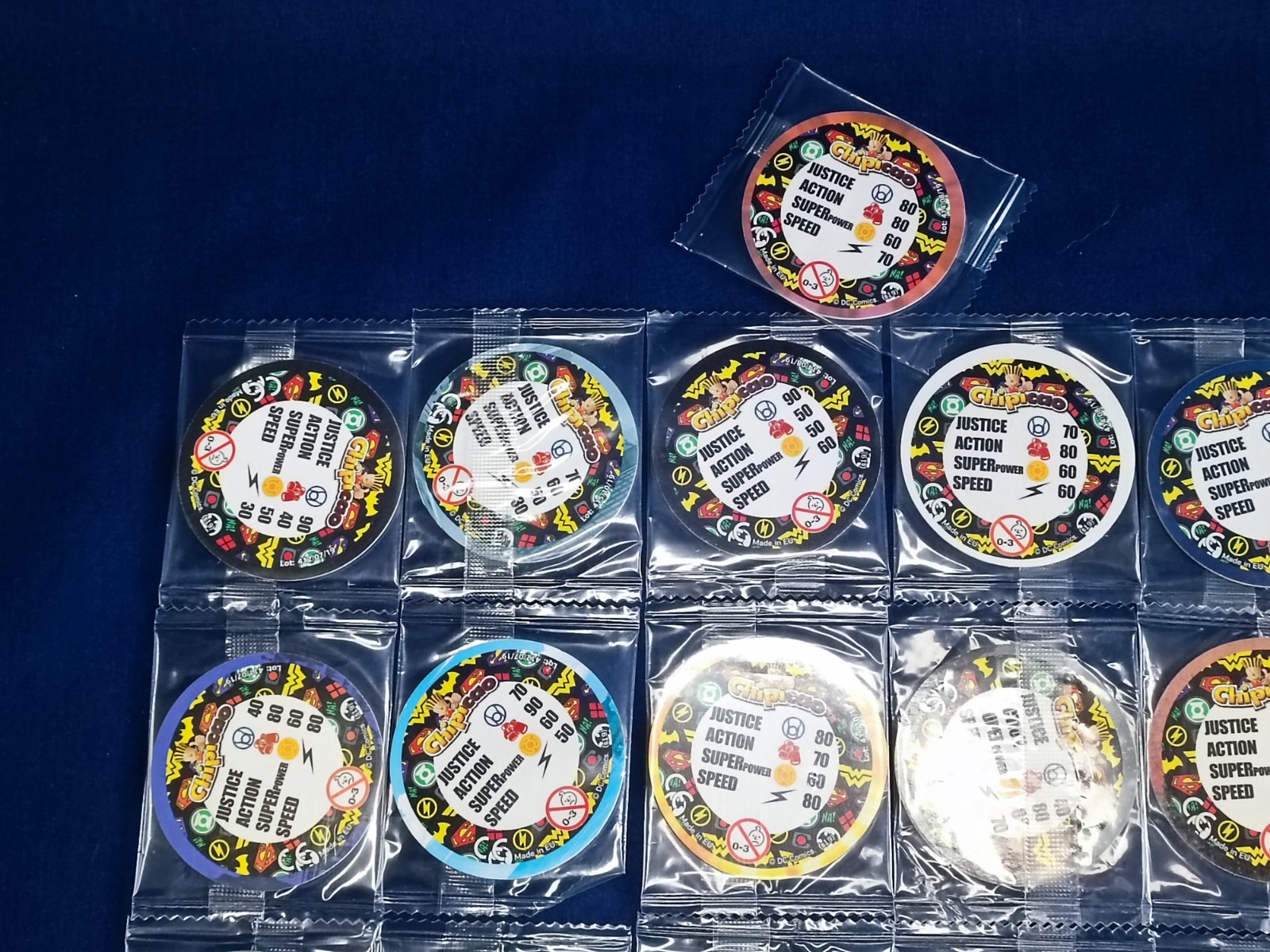 Lot of 25 DC Comics Justice League Pogs Tazos Caps – Chipicao Cardboard Sealed