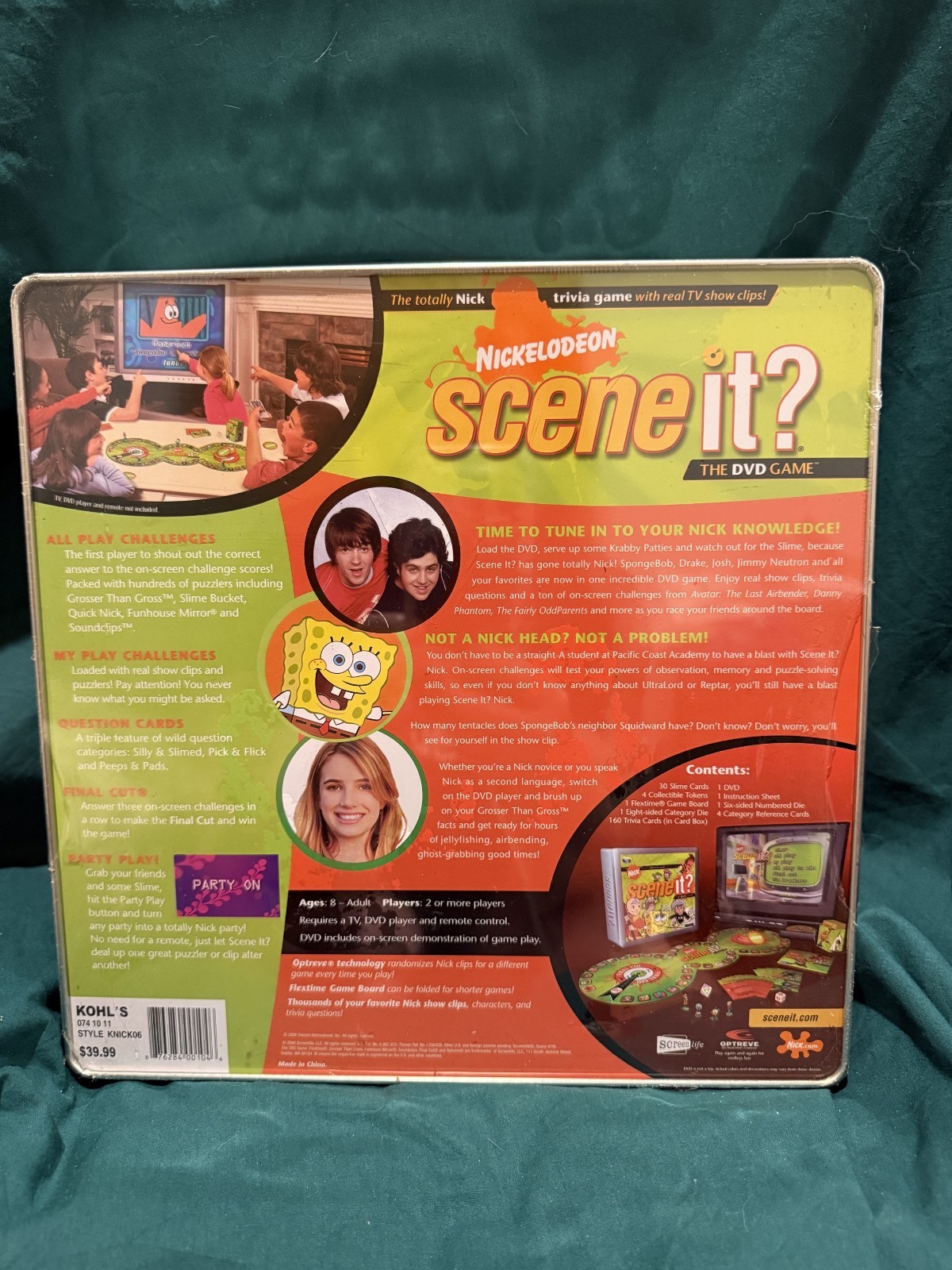 Screenlife Scene It Nick DVD Game Trivia Nickelodeon Movie TV Board Game Sealed