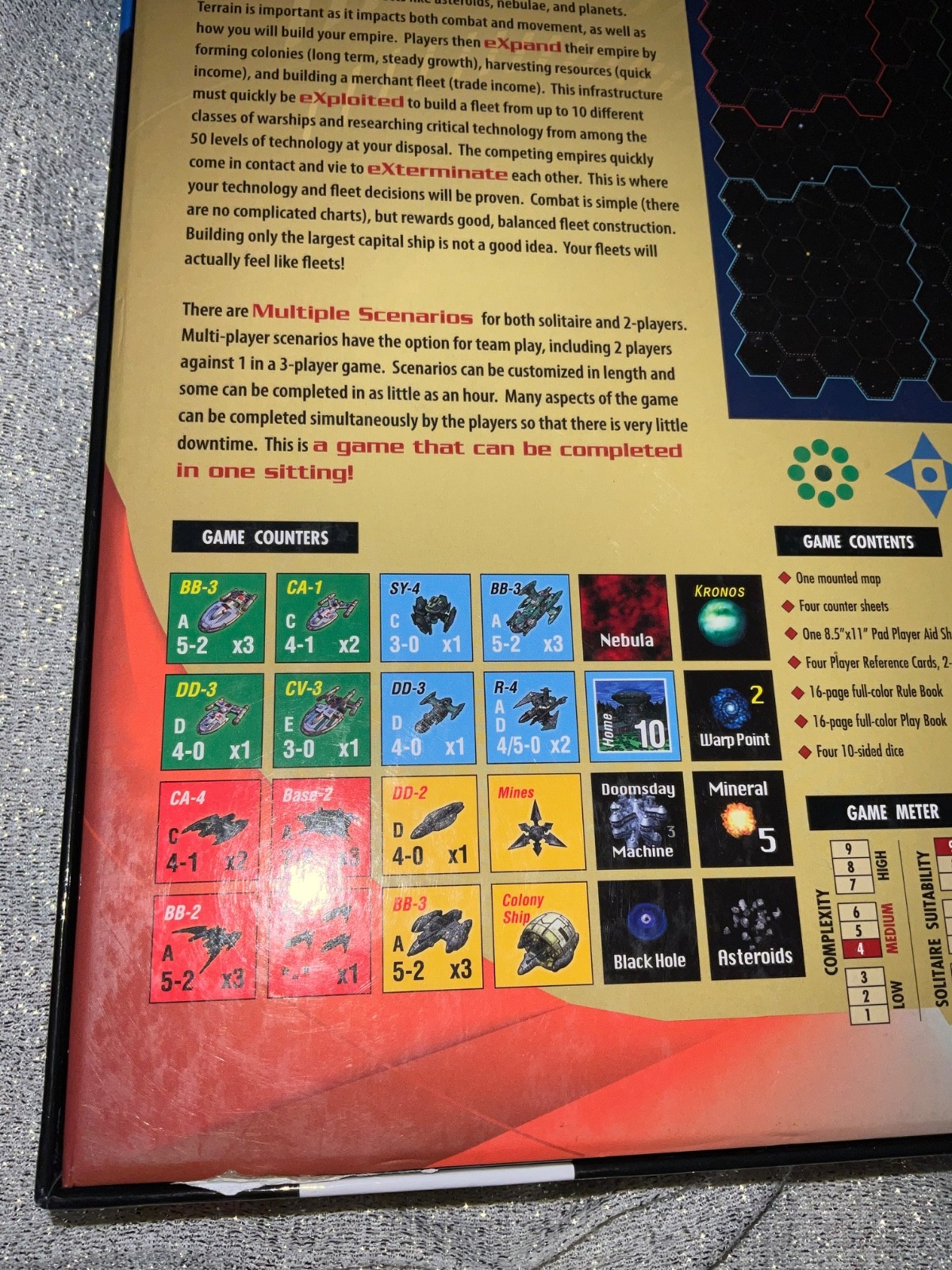 Space Empires 4X – GMT GAMES – DICE MISSING – See Pics Good Cond Incomplete
