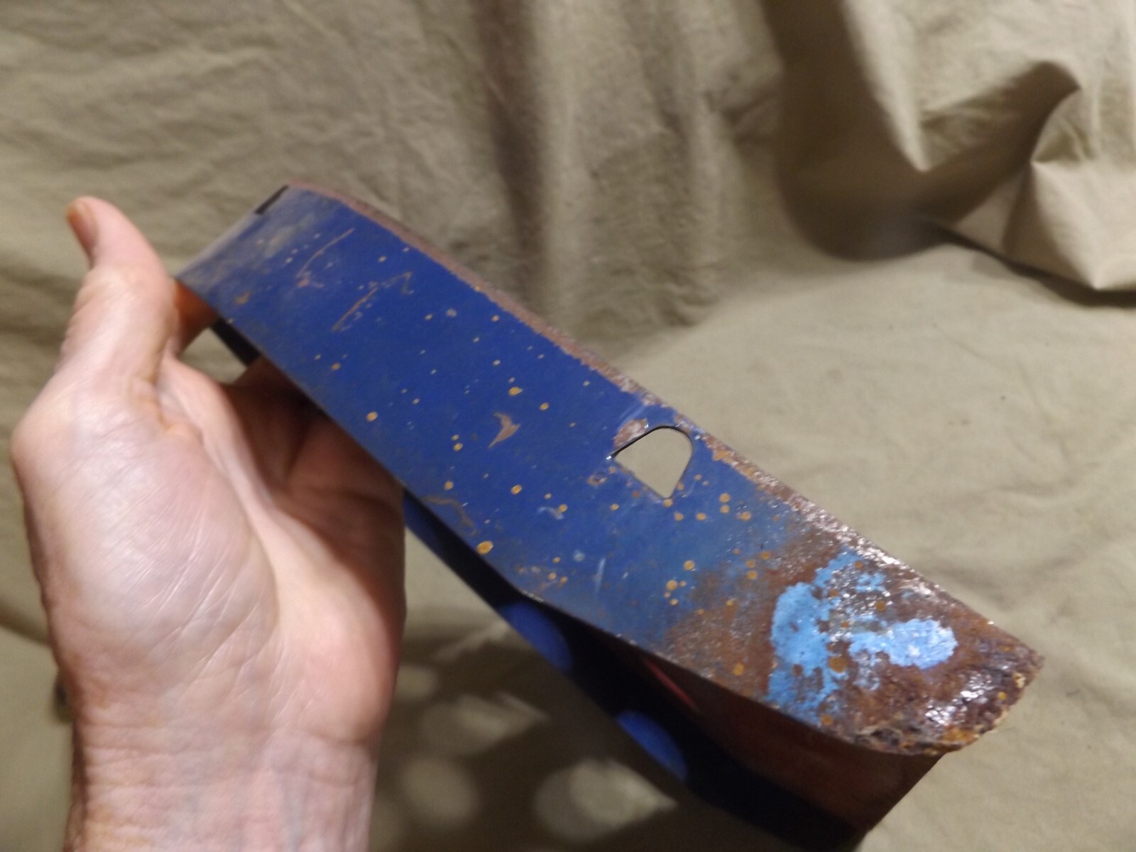 Vintage Painted Red Metal ROLLERBALL 8 hole Floor Game ~12×12″