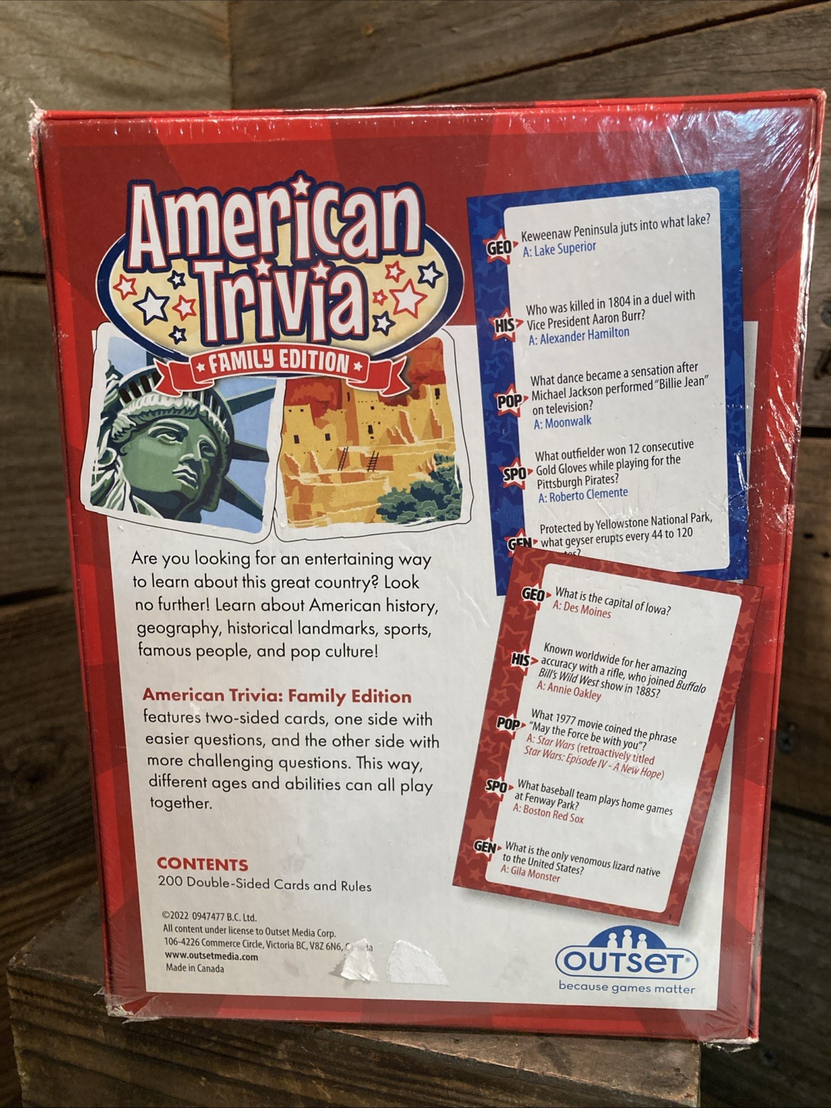 American Trivia Card Game Family Edition American Trivia Family Edition Game New
