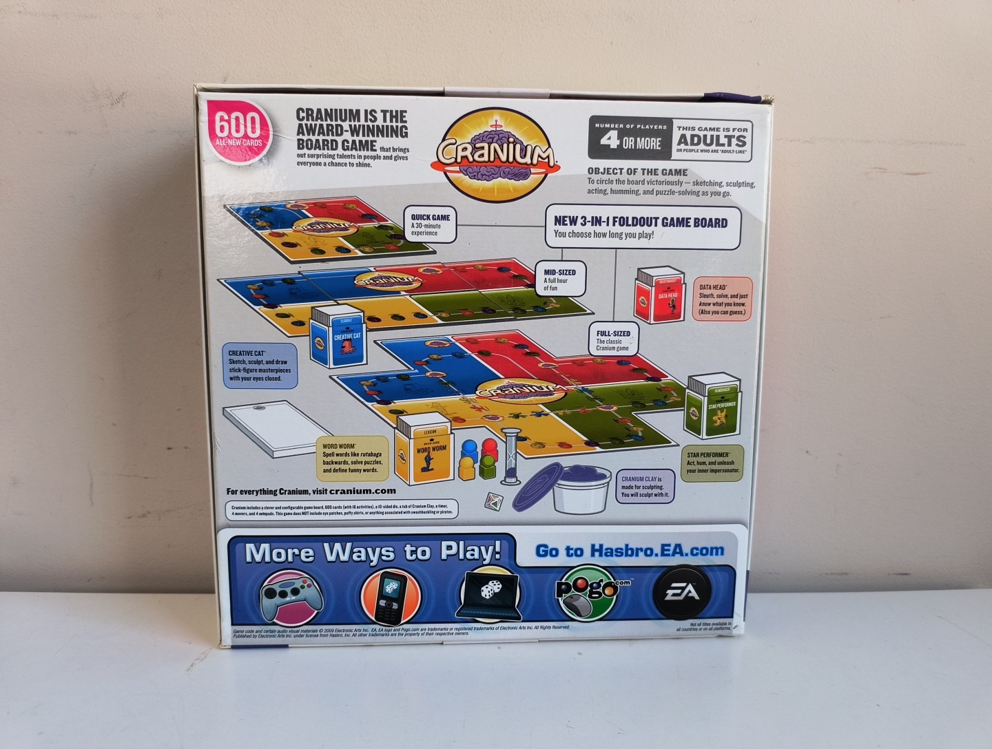 Cranium 3-in-1 Game Board (2009) Complete Good Used Condition Hasbro Creative