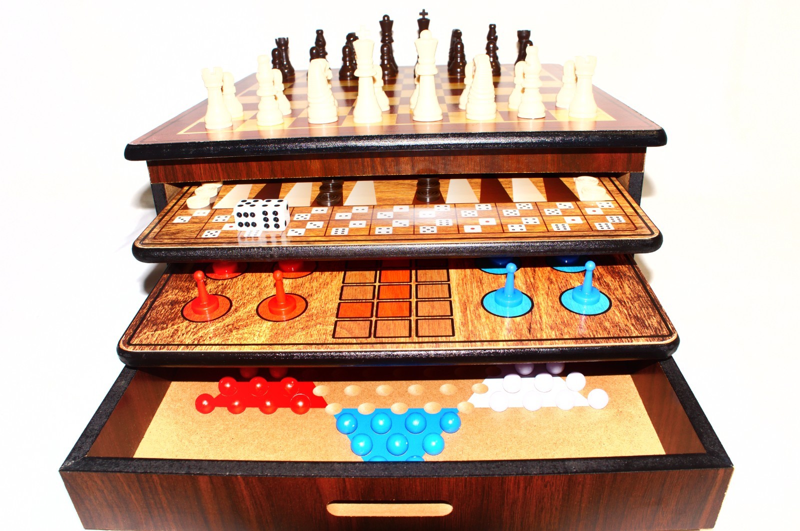 Deluxe Game Gallery 12 in 1 Game House w/ 12 Classic Games w/ Wooden Game Chest