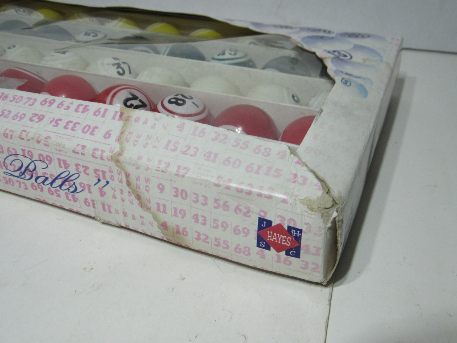 Rare Vintage Hayes Quality Plastic Bingo Balls With Box Complete Multicolor Set