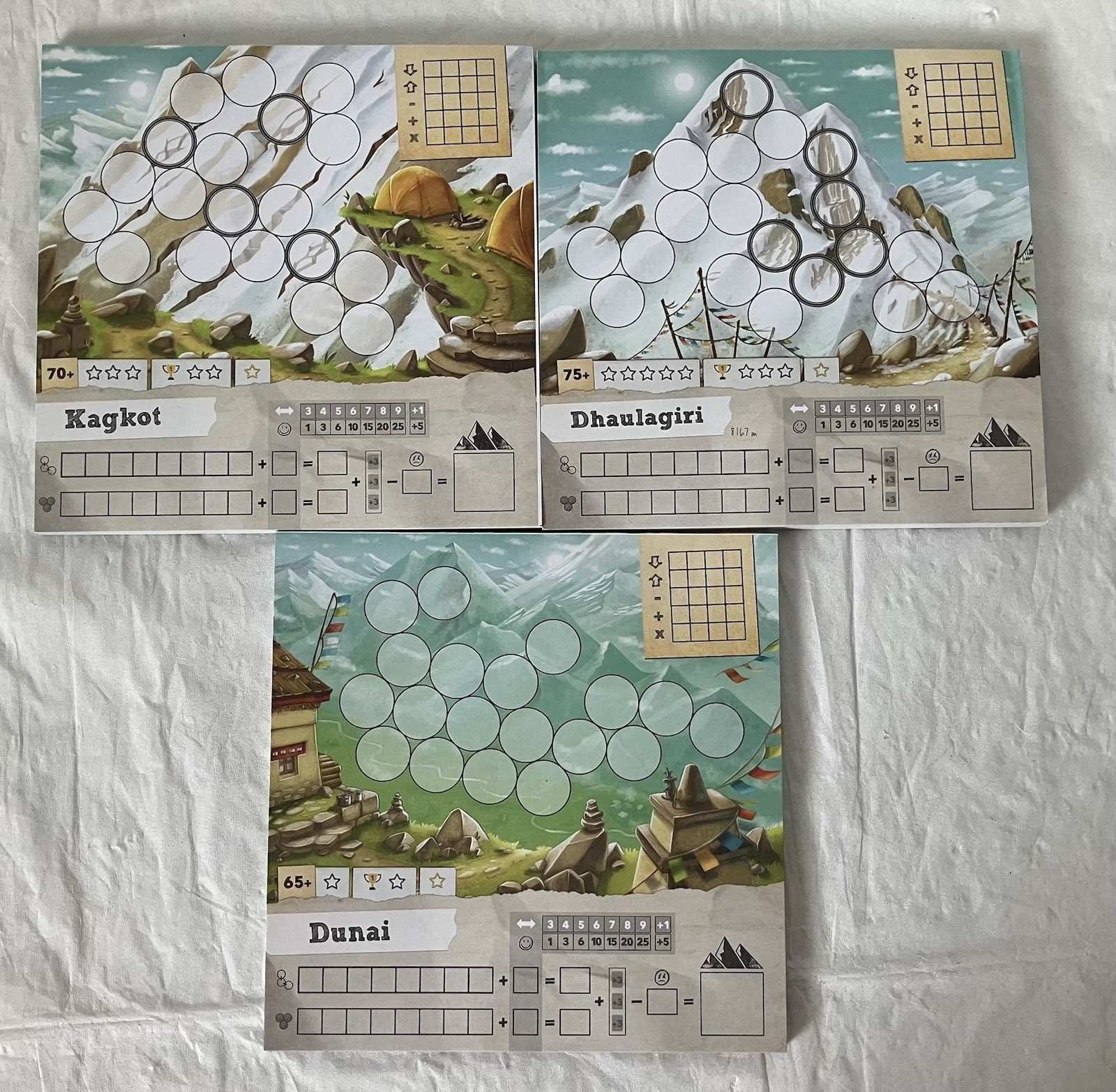 Trek 12 Himalaya A Roll & Write Adventure Board Game Pandasaurus Games Open Box