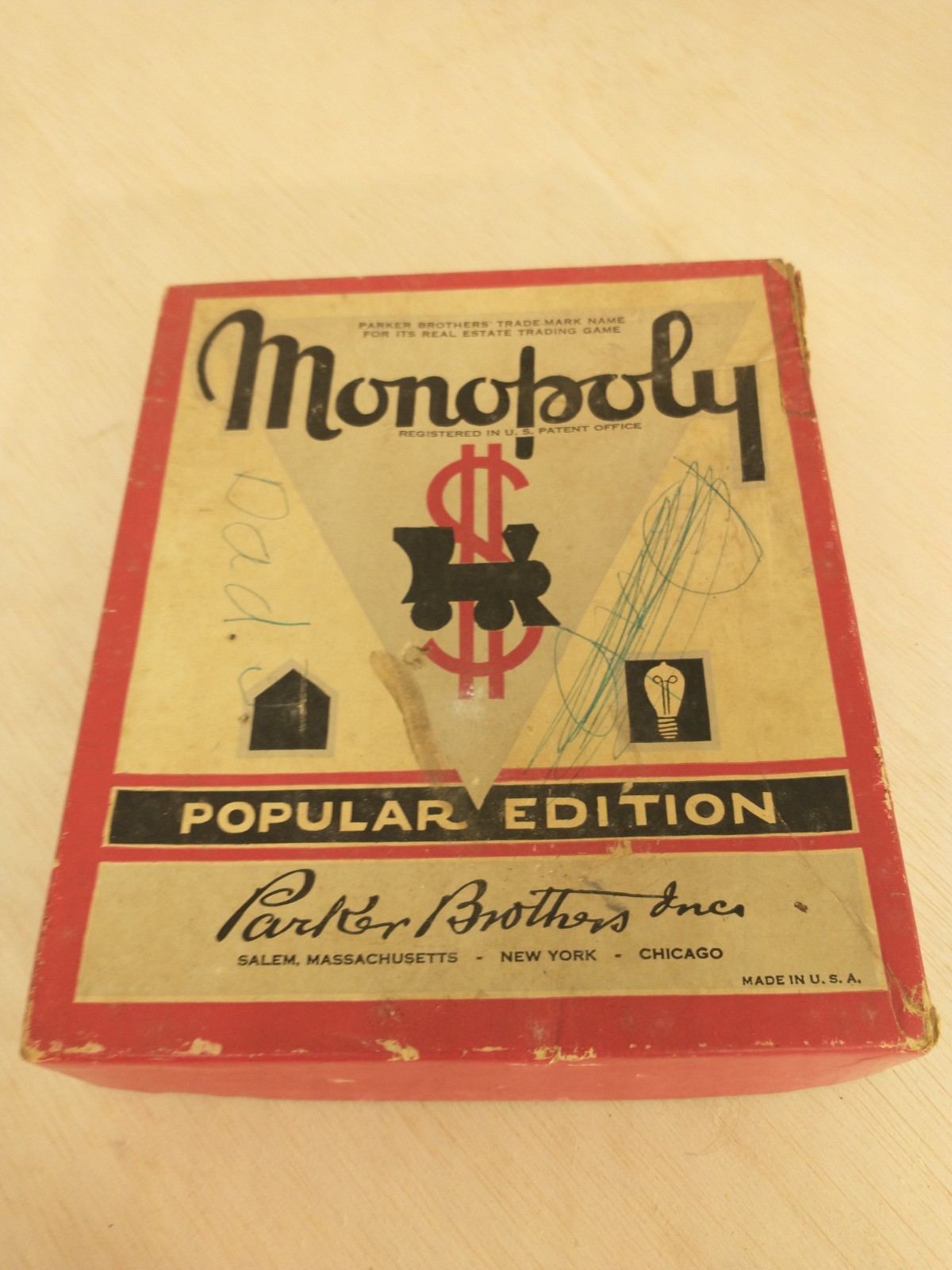 Vintage 1950’S Monopoly Popular Edition Parker Bros./ FLINCH 1938/