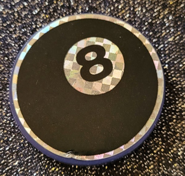 Vintage Heavy Plastic 8-Ball Slammer Pog
