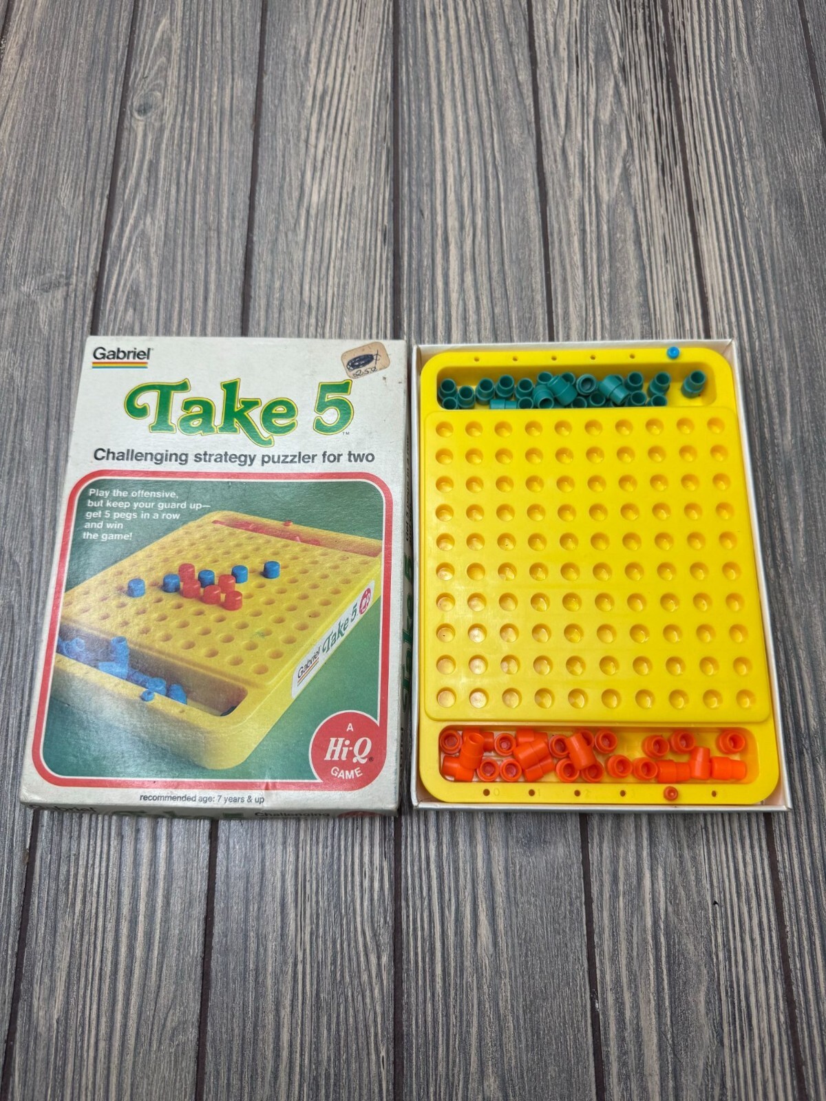 Vintage Gabriel Take 5 Hi-Q Game Challenging Strategy Puzzler For Two Players